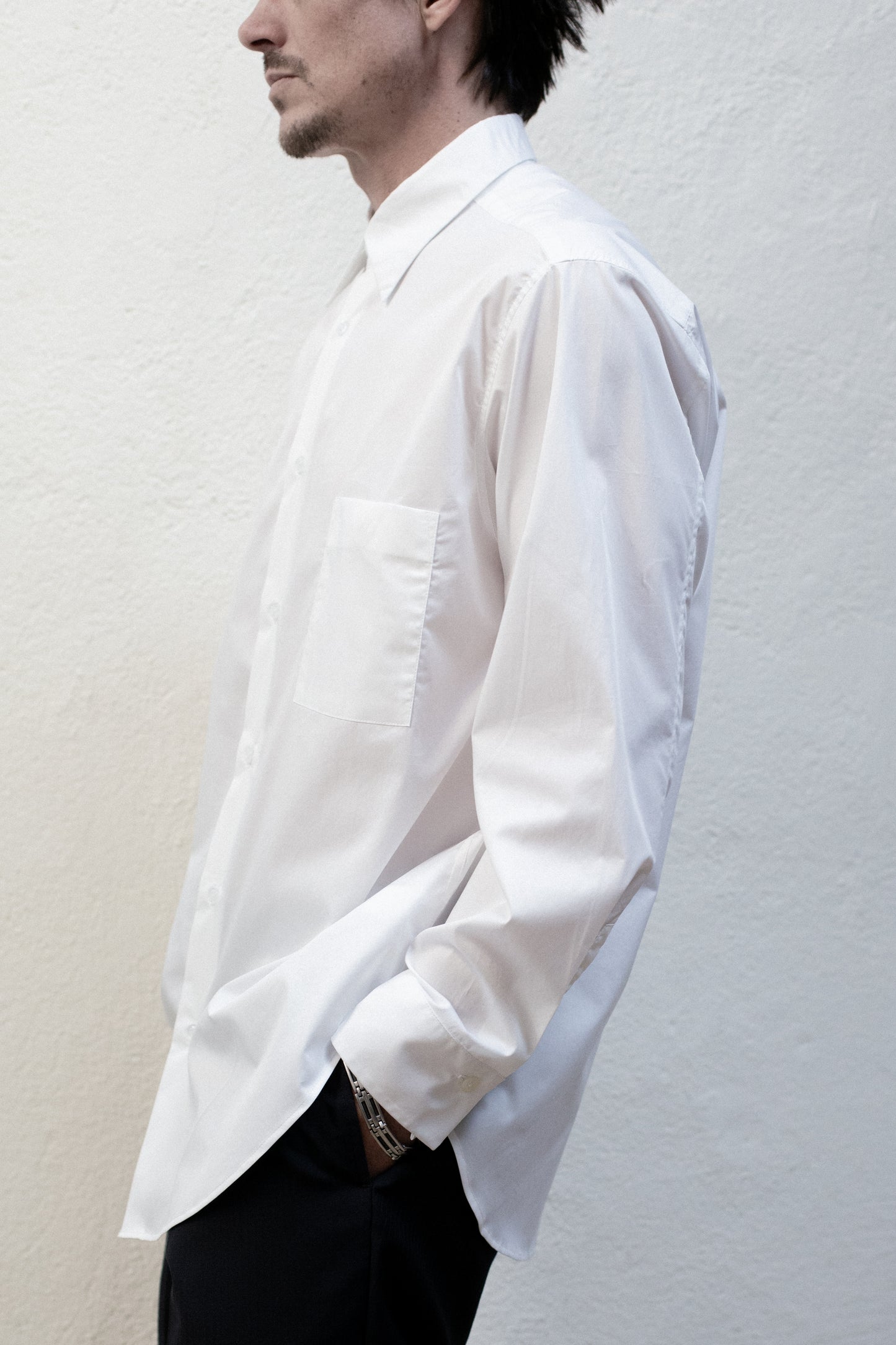 Dress Shirt in Ivory White Egyptian Pima Cotton