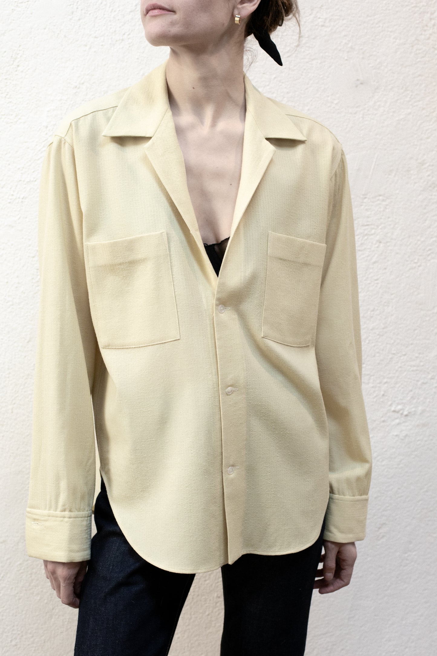 Casual Shirt in Yellow Fade Silk/Cotton