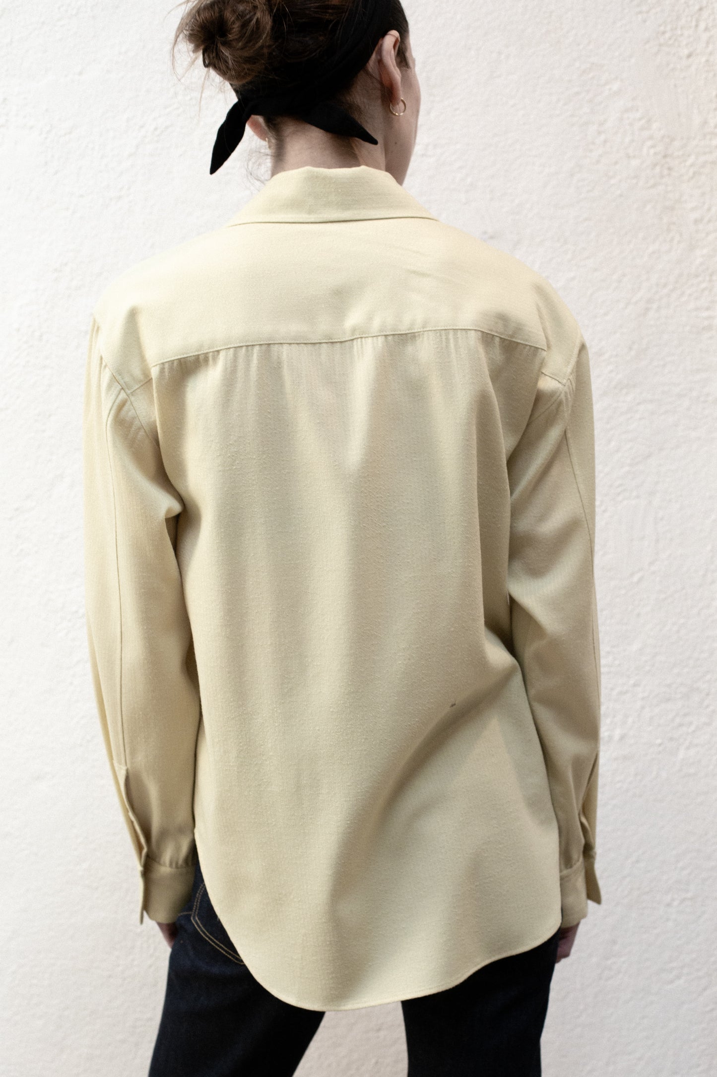 Casual Shirt in Yellow Fade Silk/Cotton