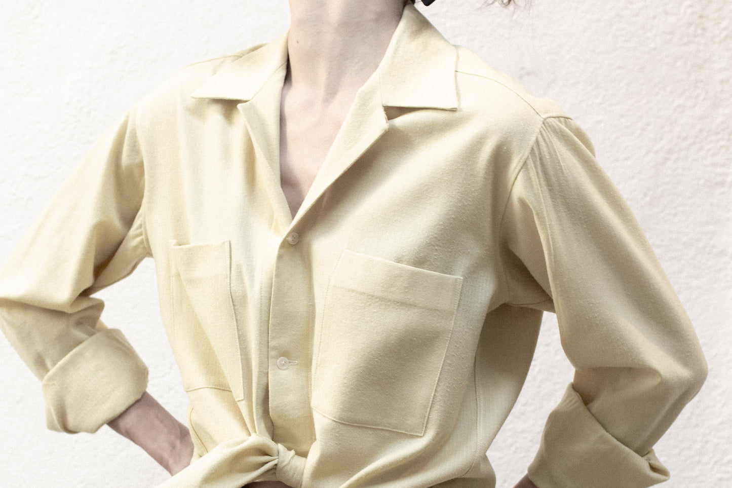 Casual Shirt in Yellow Fade Silk/Cotton