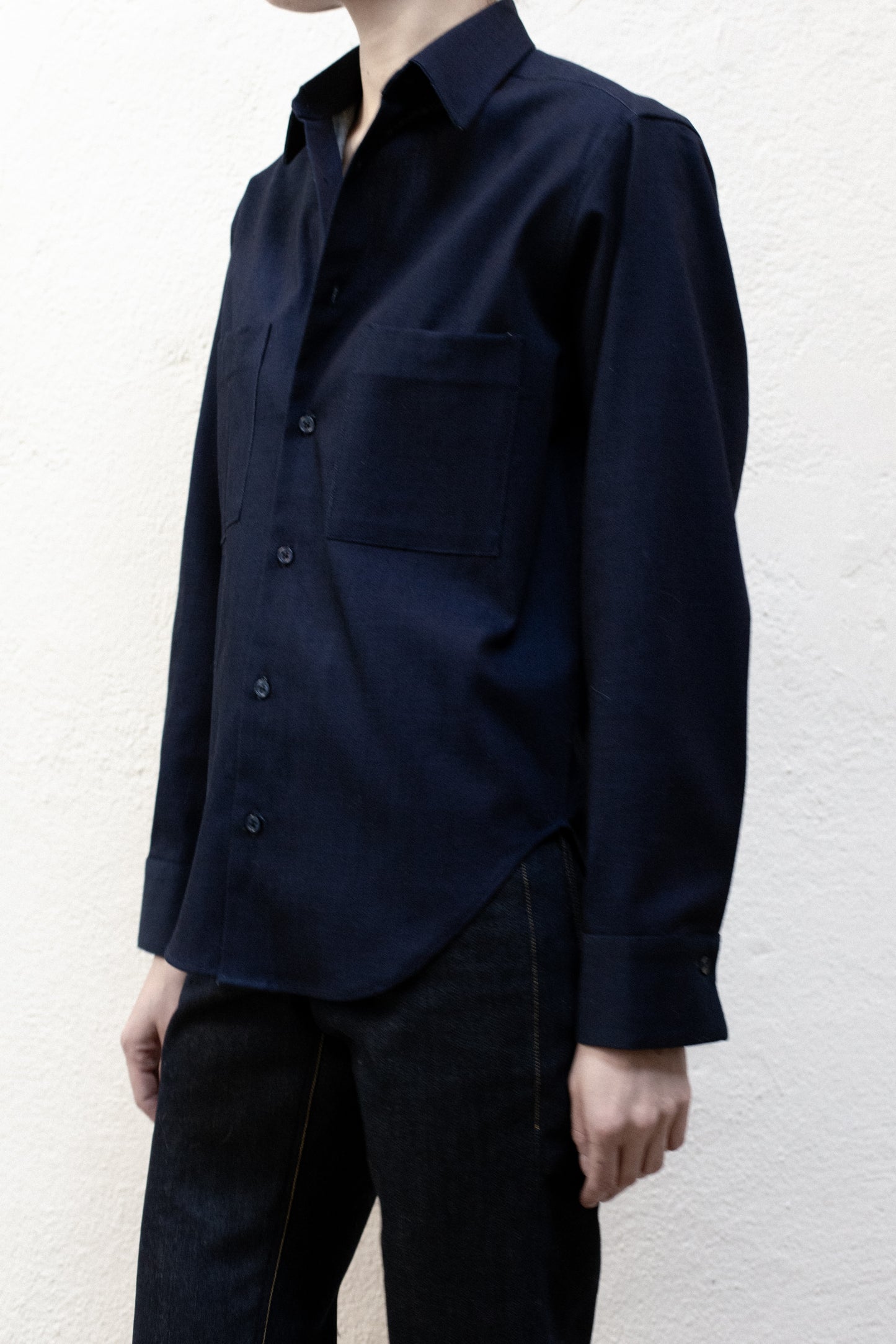 Dress Shirt in Indigo Dark Blue Denim