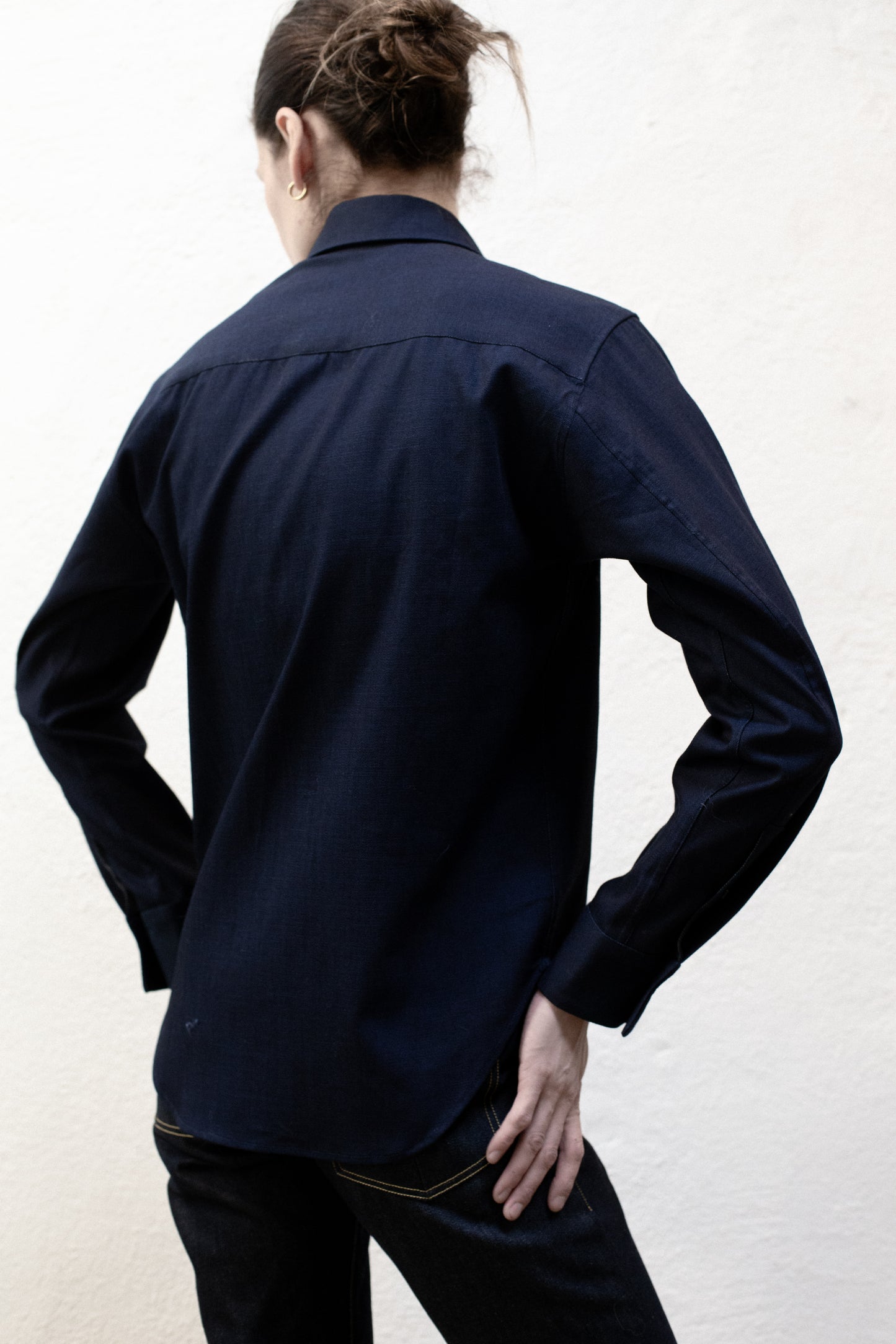 Dress Shirt in Indigo Dark Blue Denim