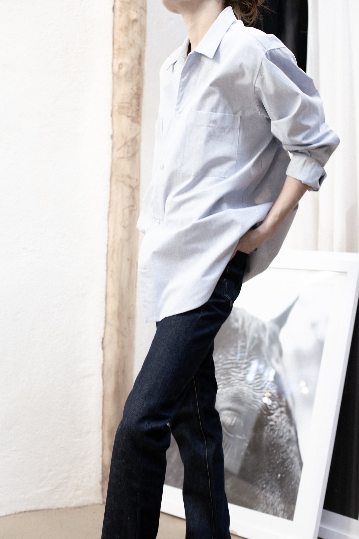 Casual Shirt in Light Blue Chambray