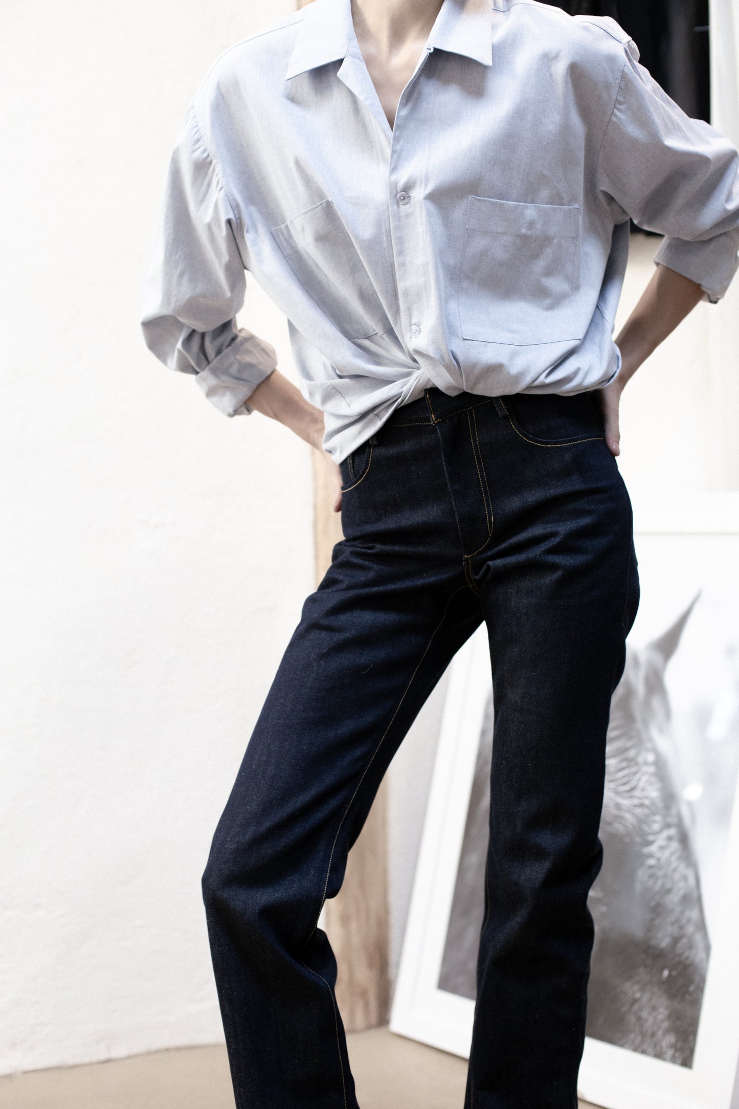 Casual Shirt in Light Blue Chambray
