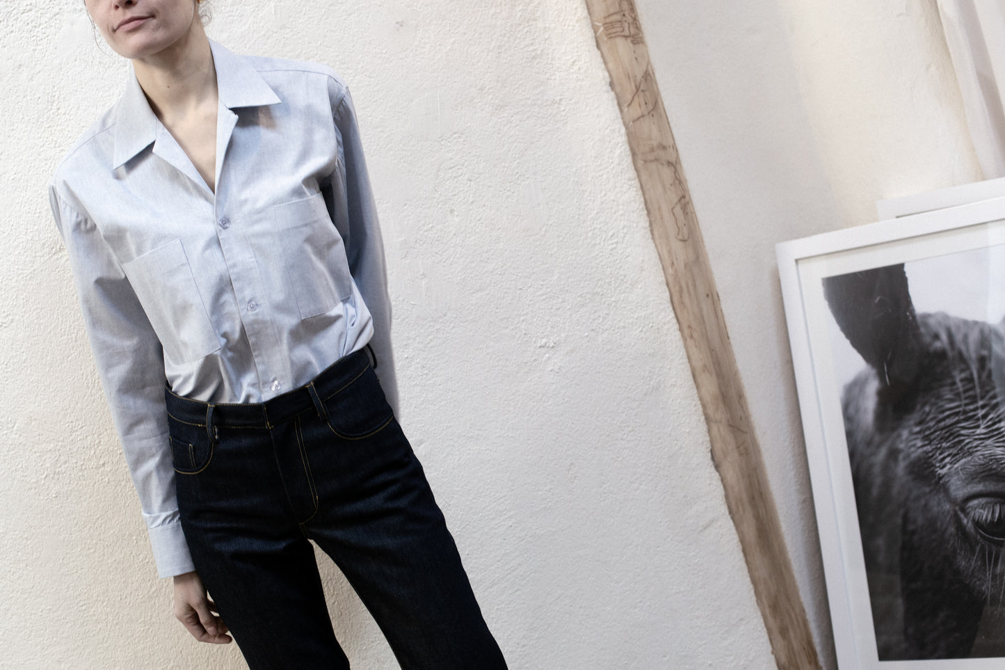 Casual Shirt in Light Blue Chambray