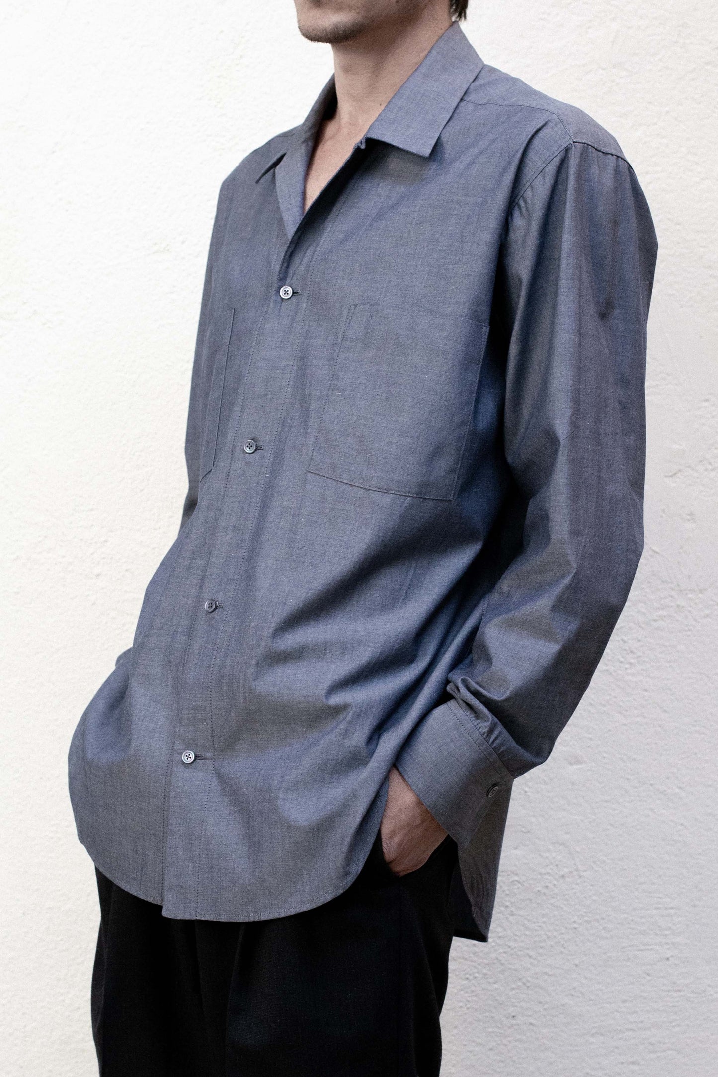 Casual Shirt in Grey Cotton