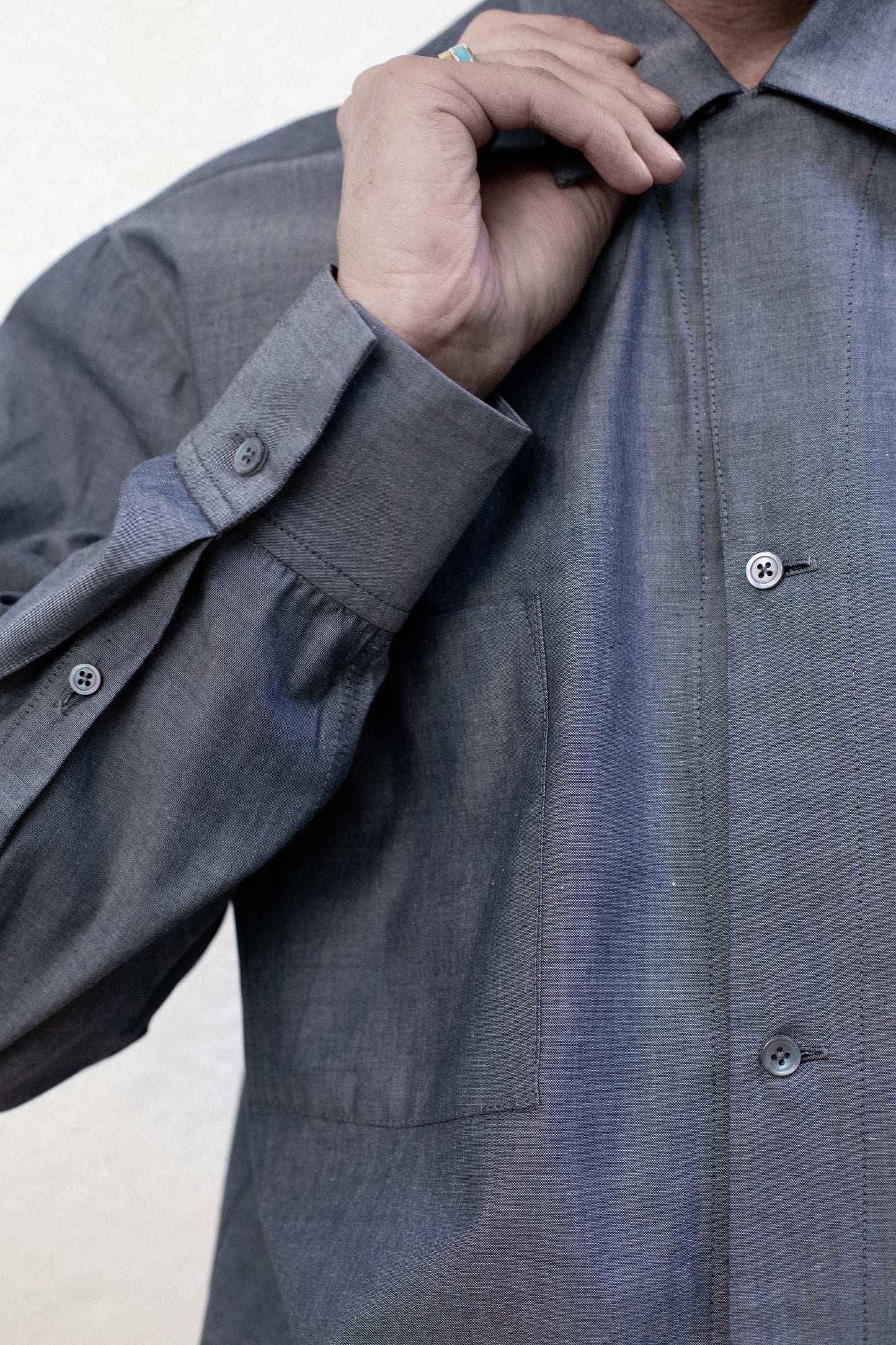 Casual Shirt in Grey Cotton