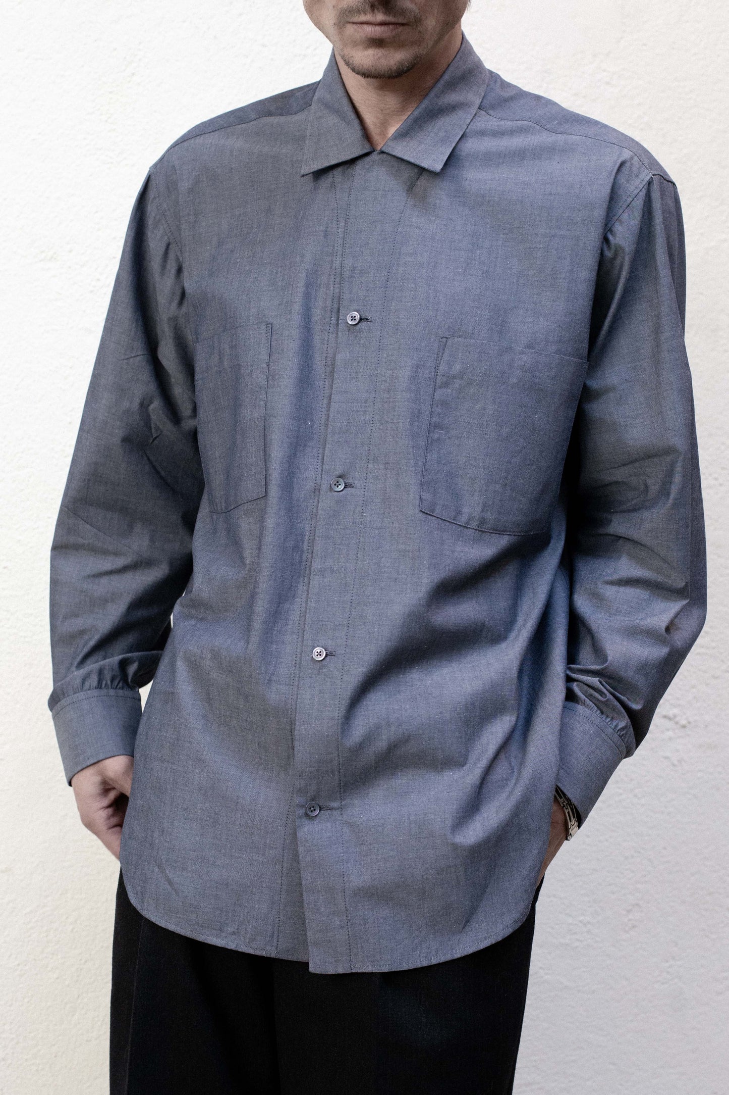 Casual Shirt in Grey Cotton