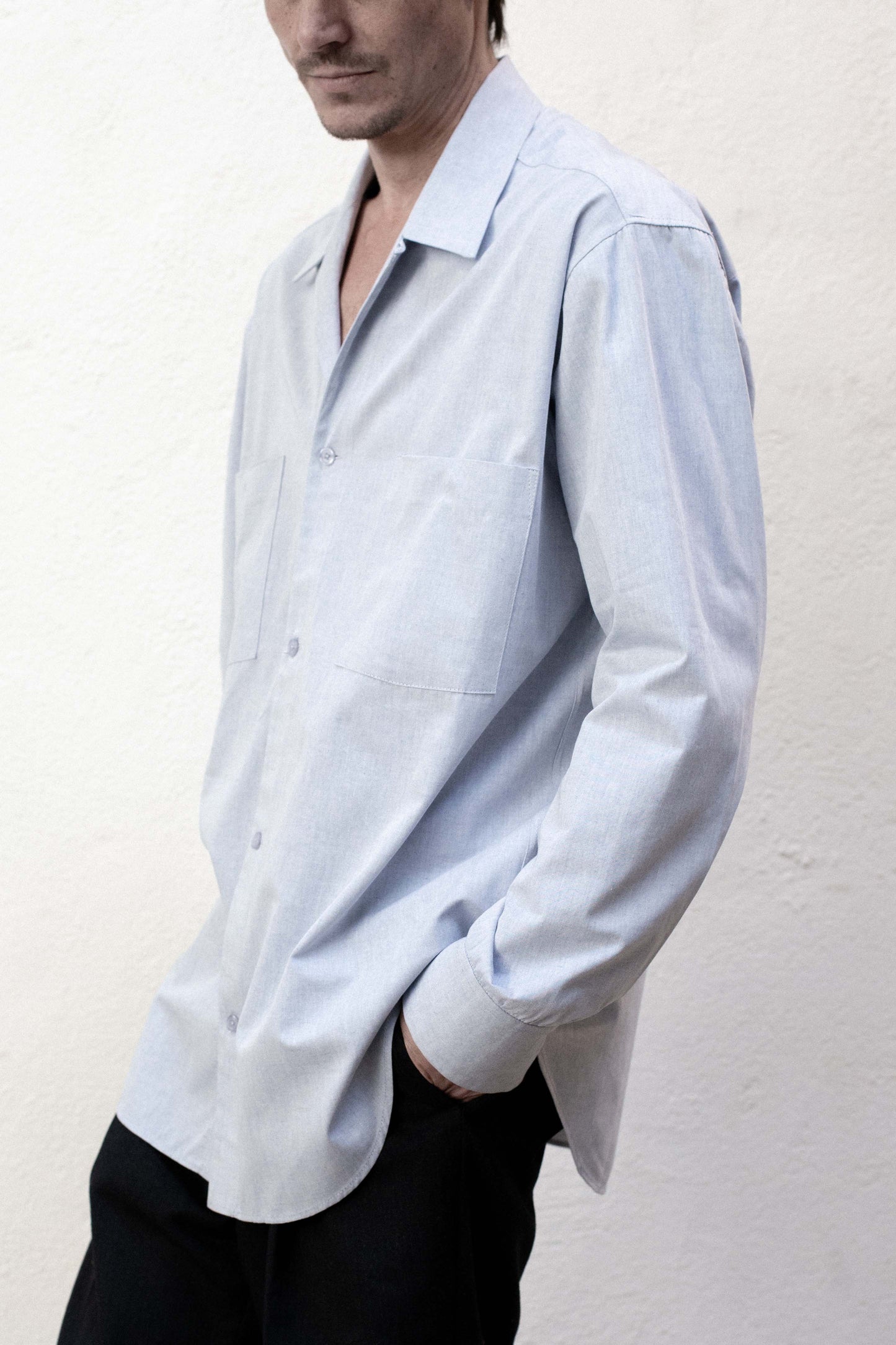 Casual Shirt in Light Blue Chambray