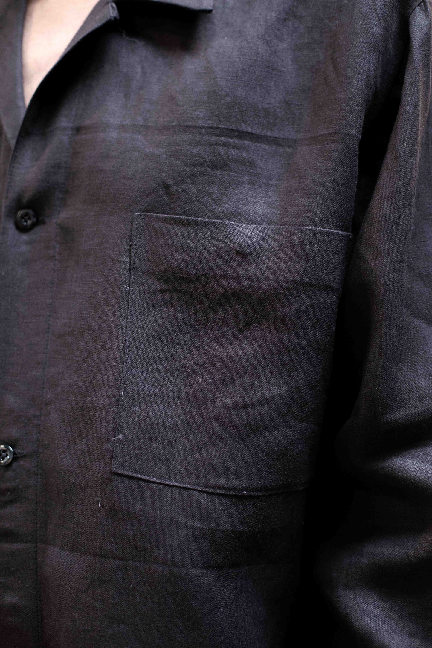 Casual Shirt in Black Linen