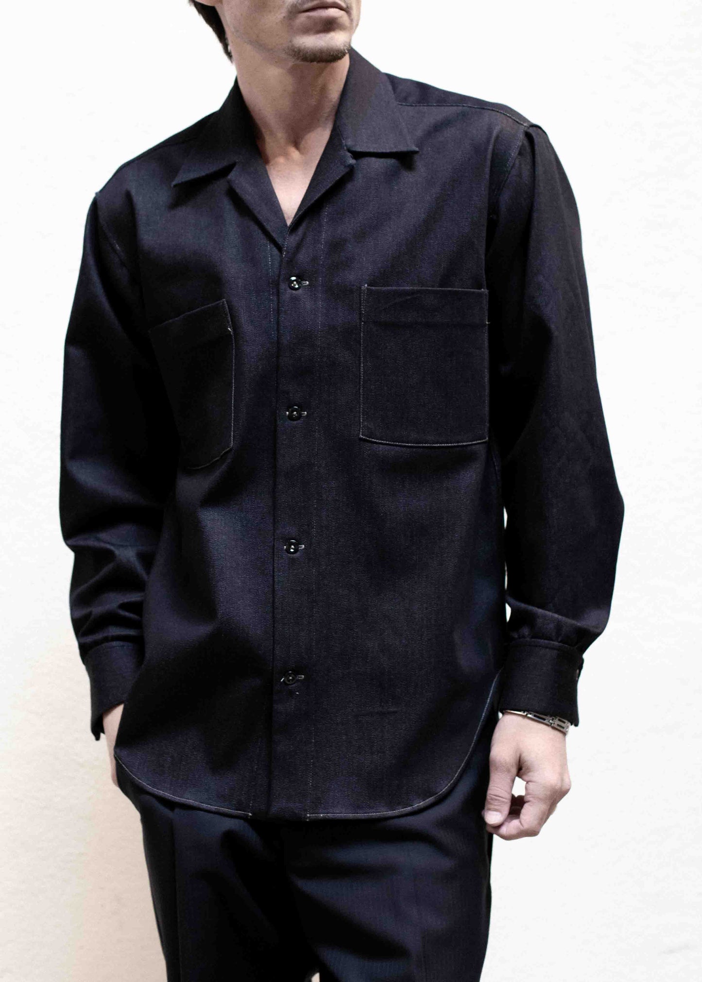 Casual Shirt in Dark Blue Denim