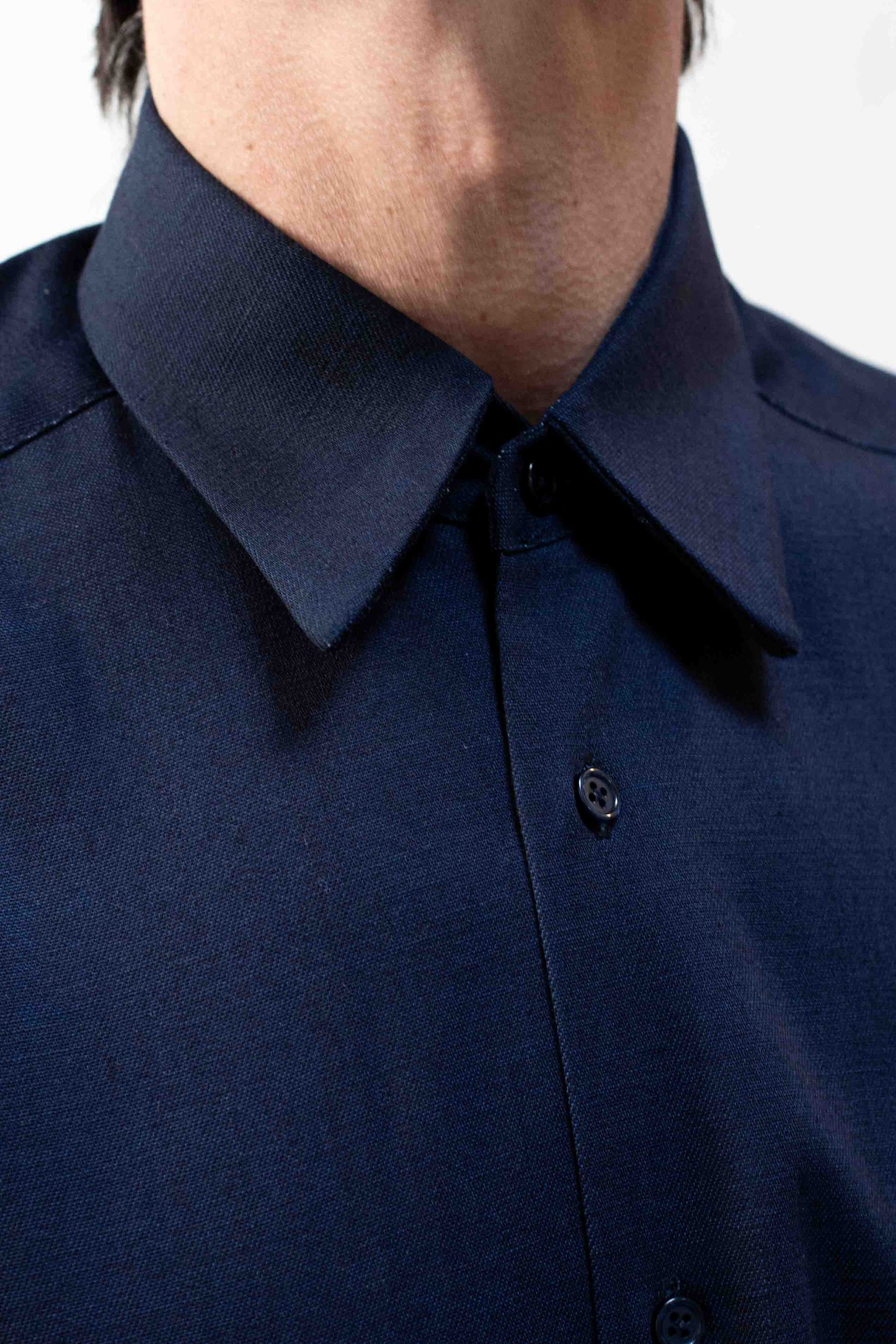 Dress Shirt in Indigo Dark Blue Denim