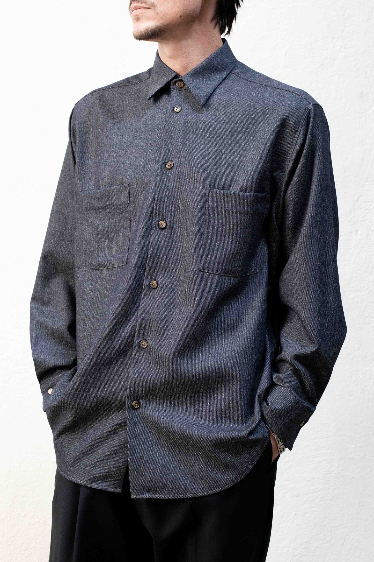 Dress Shirt in Indigo Pima Cotton