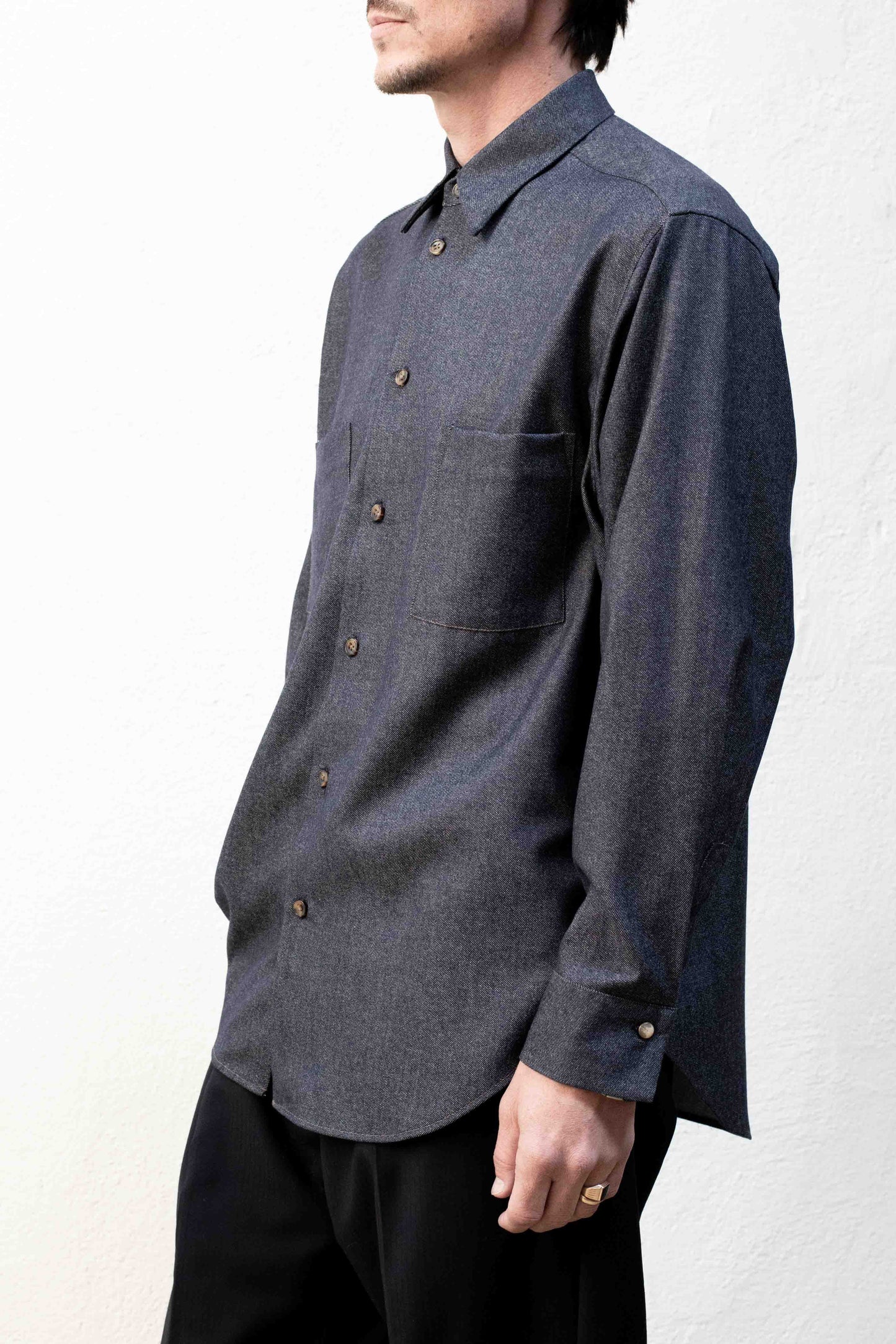 Dress Shirt in Indigo Pima Cotton