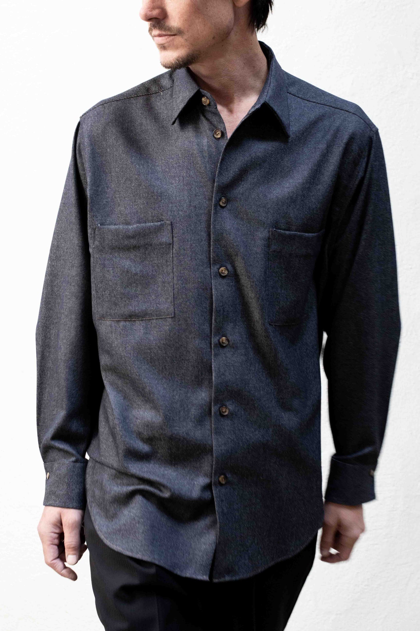 Dress Shirt in Indigo Pima Cotton