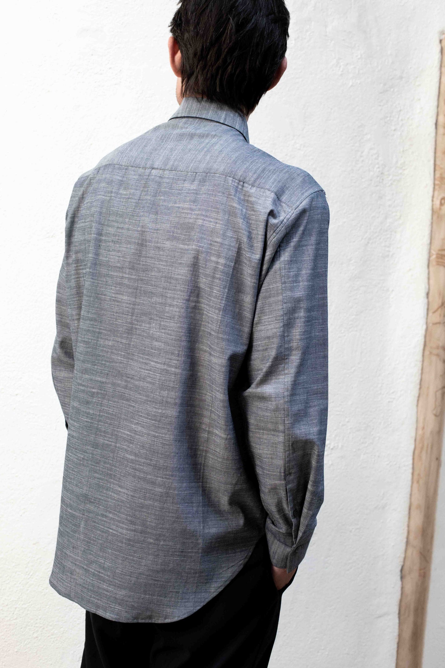 Dress Shirt Grey Chambray Cotton
