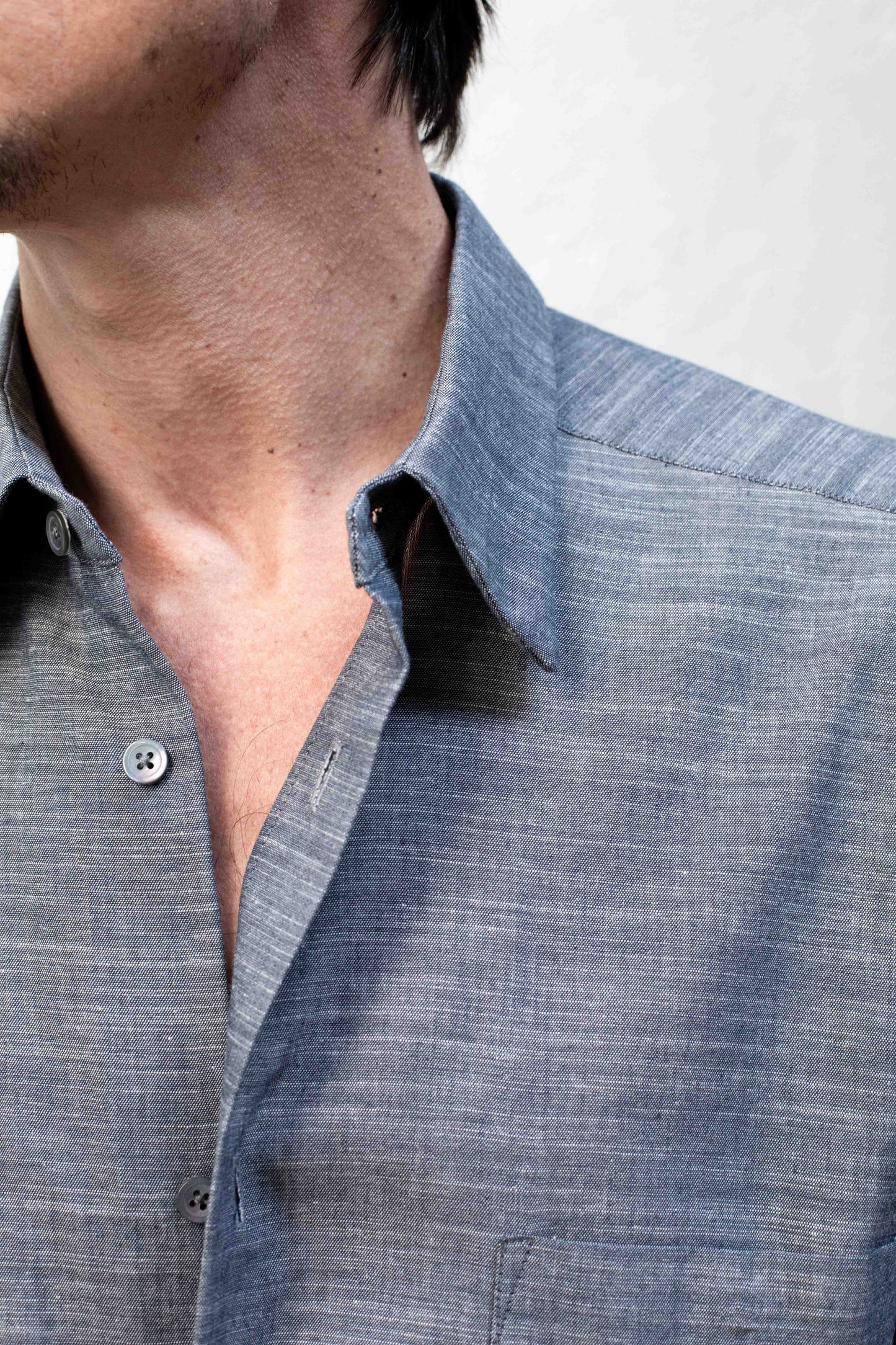 Dress Shirt Grey Chambray Cotton