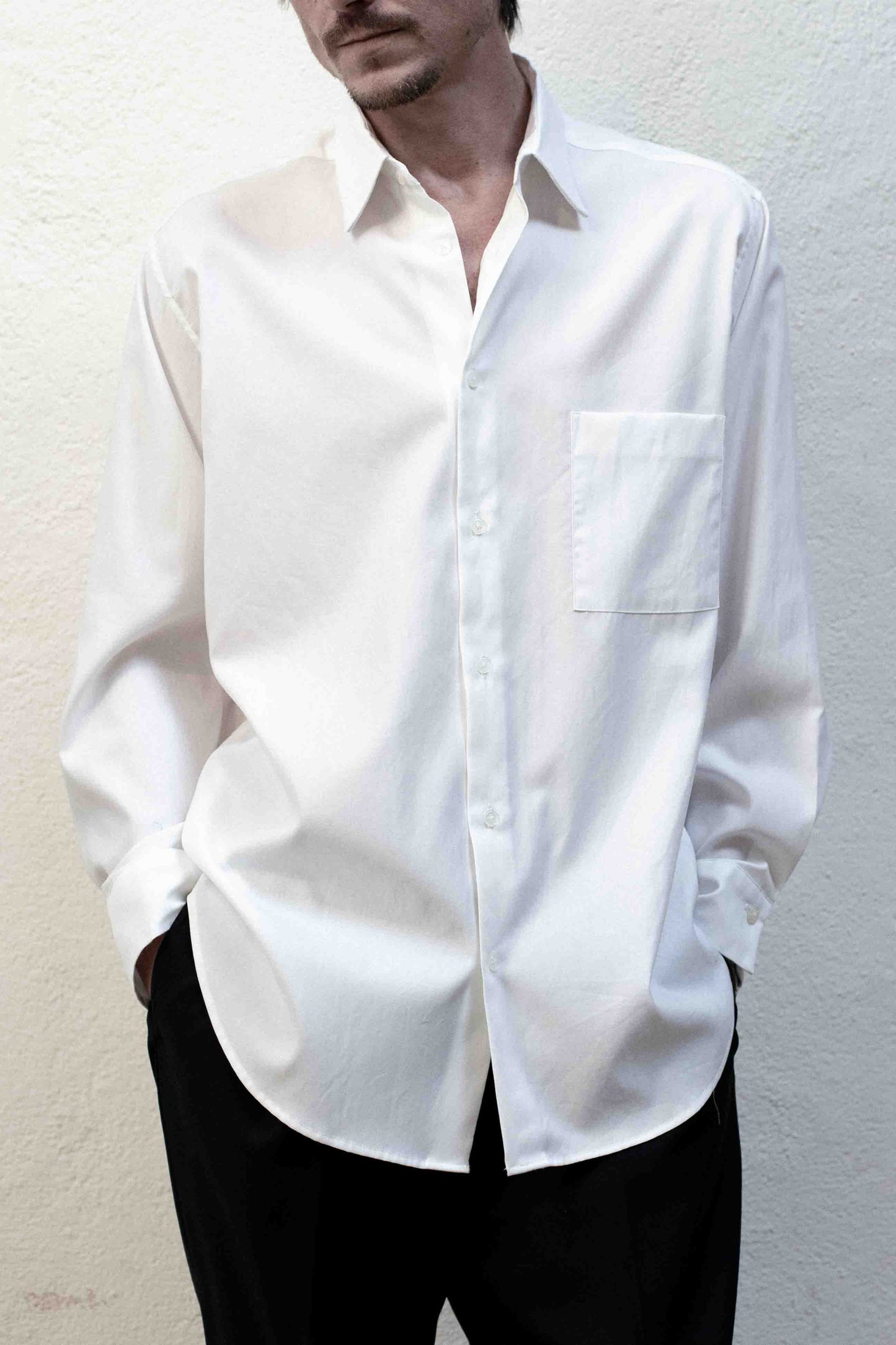 Dress Shirt in Optic White Egypt Pima Cotton
