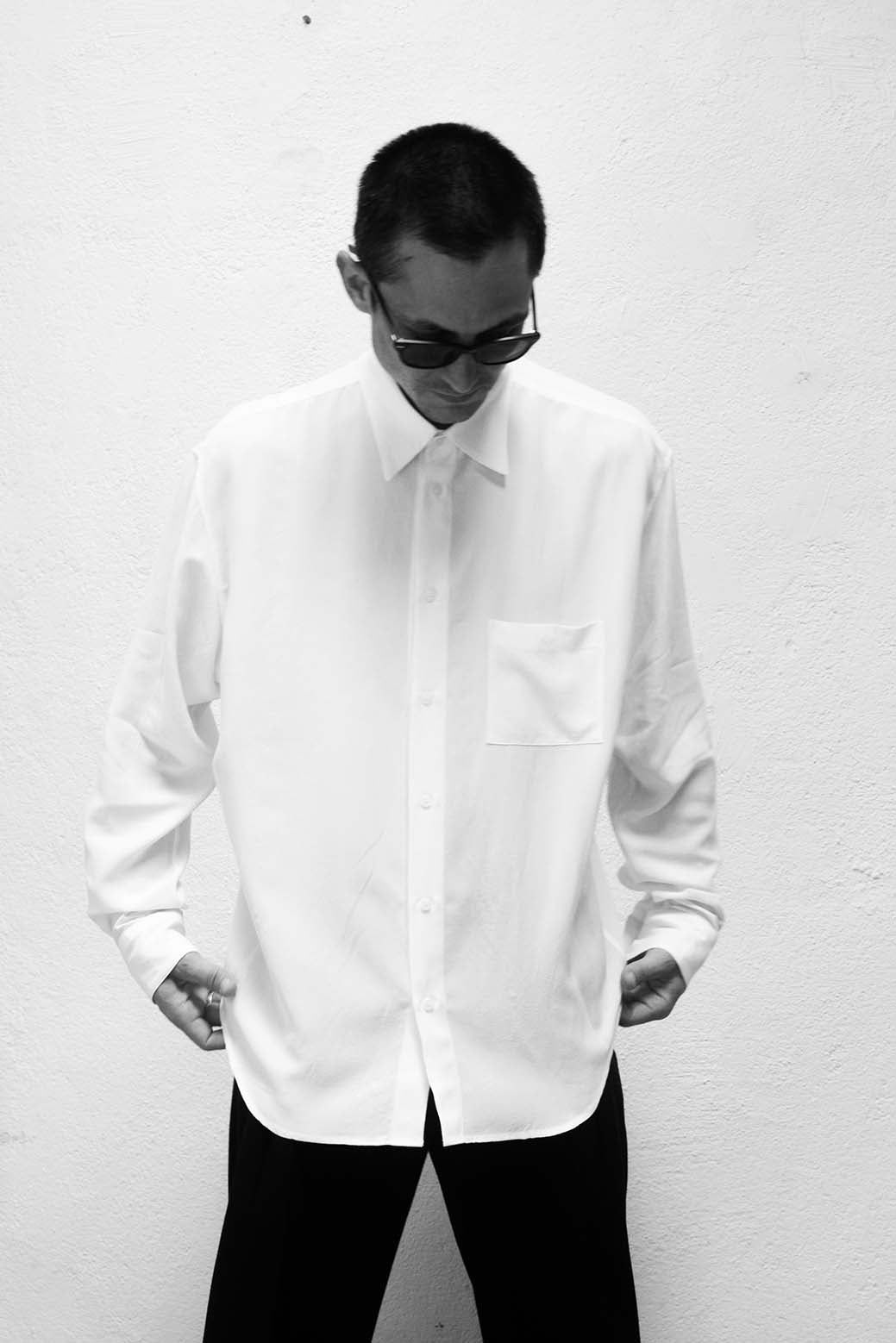 Dress Shirt in White Tencel