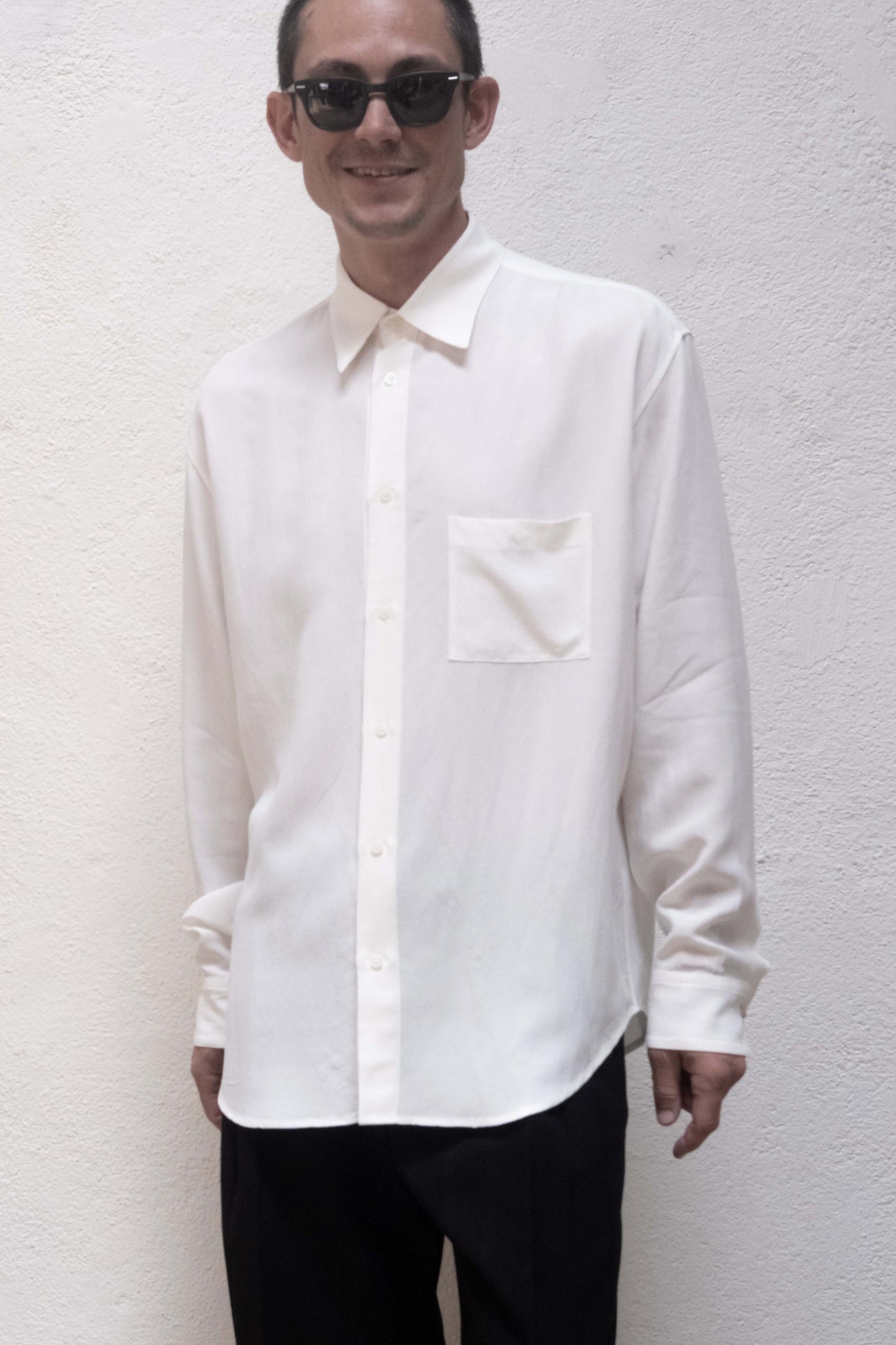 Dress Shirt in White Tencel
