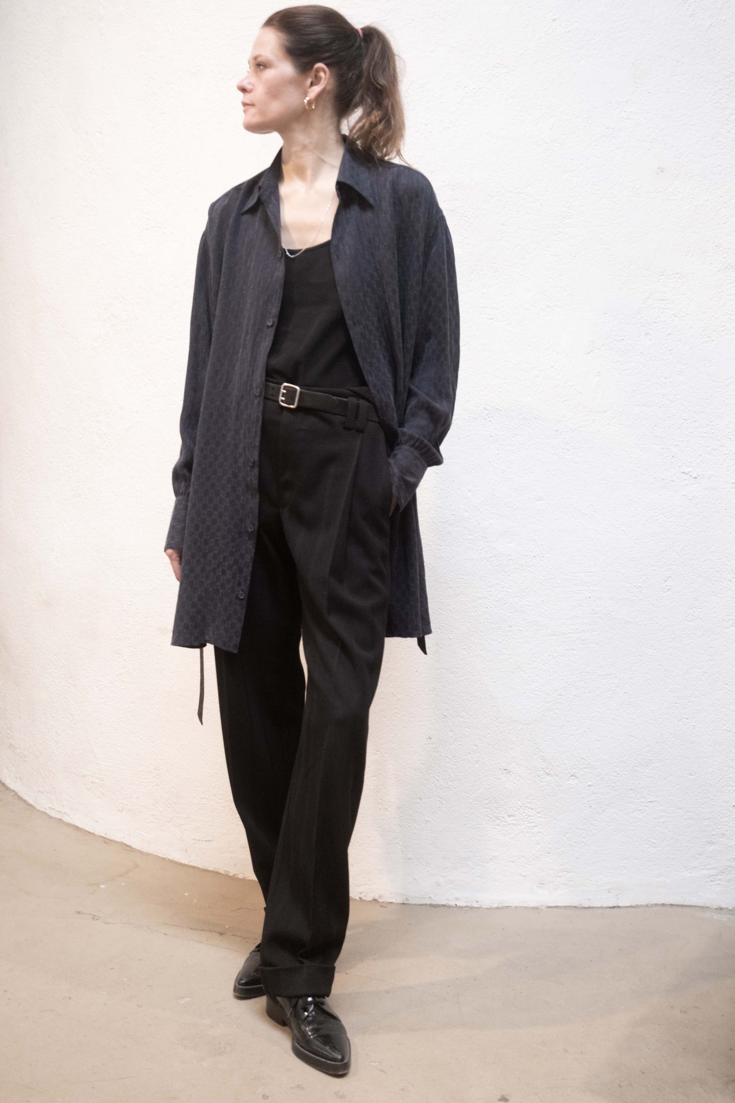 Arc Dress Blue Jaquard Rayon