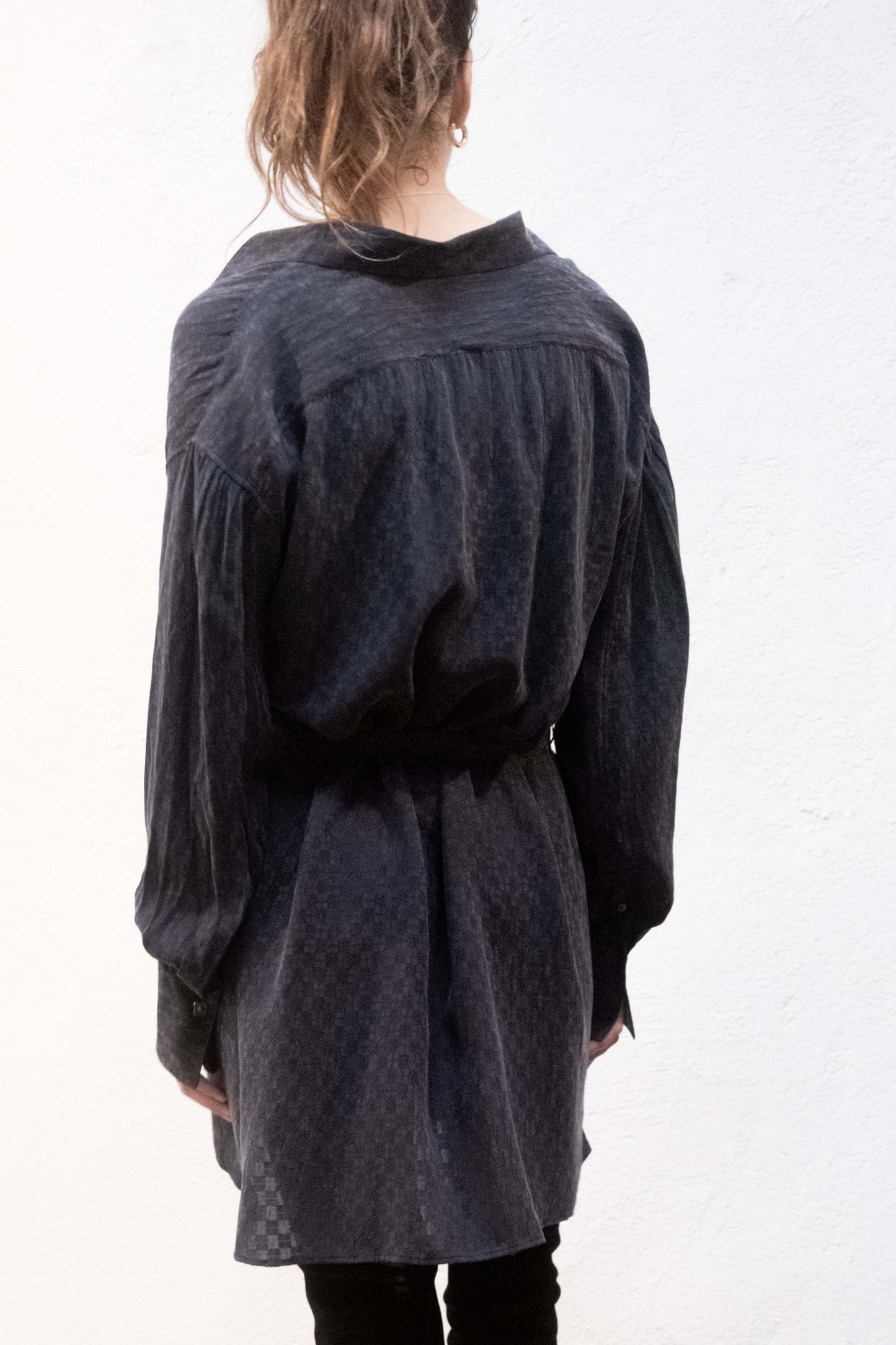 Arc Dress Blue Jaquard Rayon