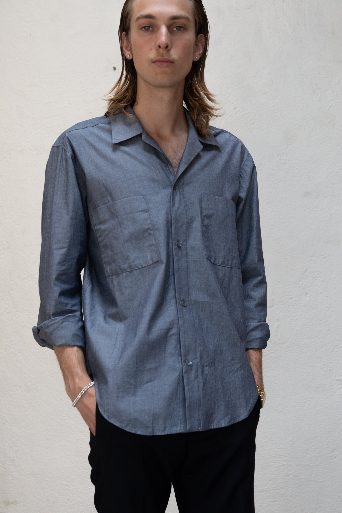 Casual Shirt in Grey Cotton