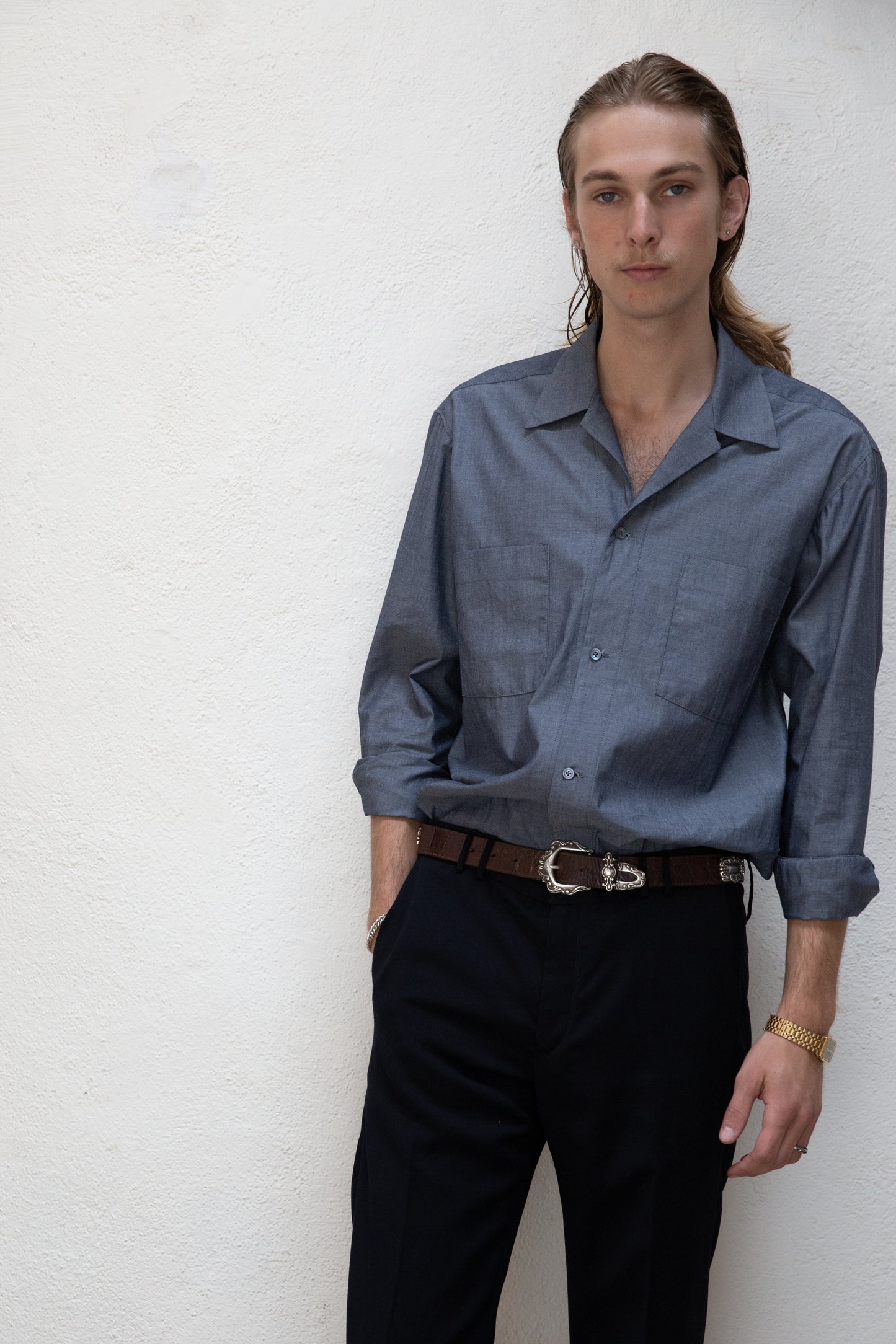 Casual Shirt in Grey Cotton