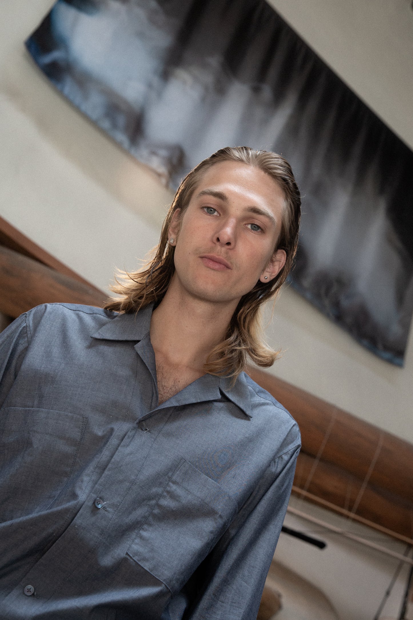 Casual Shirt in Grey Cotton