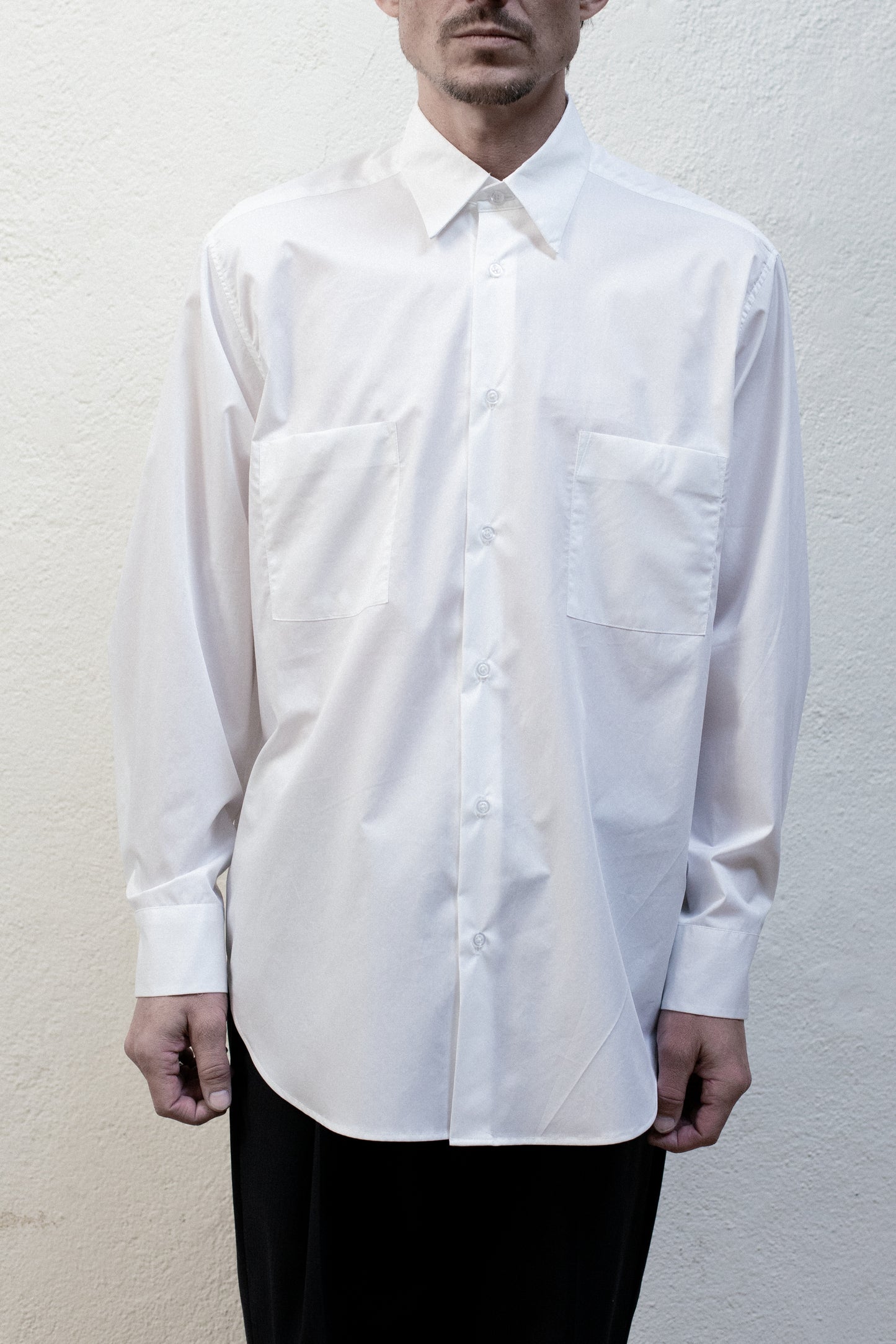 Dress Shirt in Ivory White Egyptian Pima Cotton