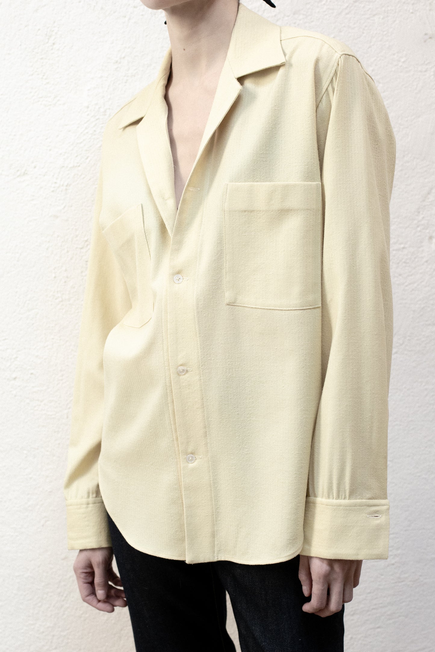Casual Shirt in Yellow Fade Silk/Cotton