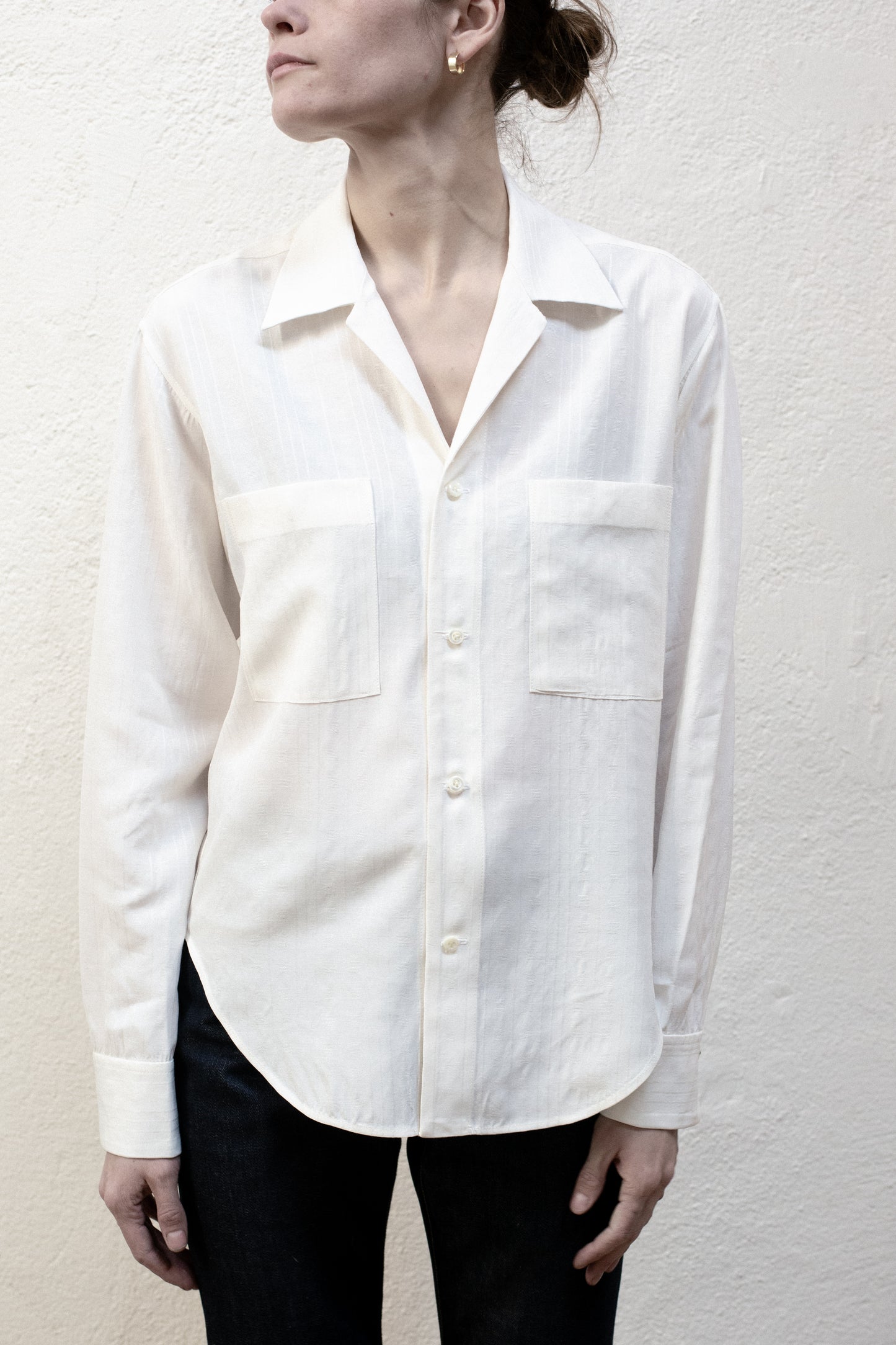 Casual Shirt in Creme Plaid Tencel