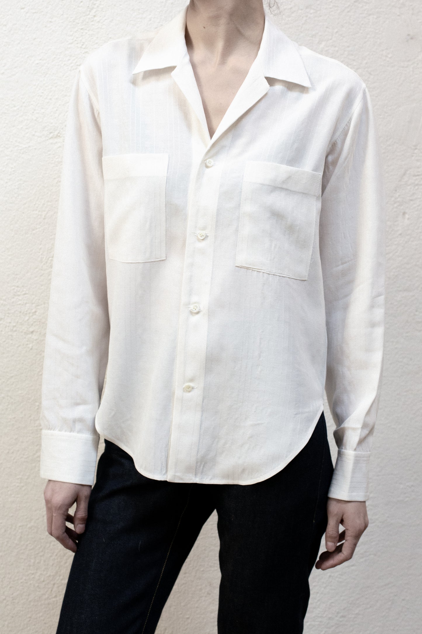 Casual Shirt in Creme Plaid Tencel