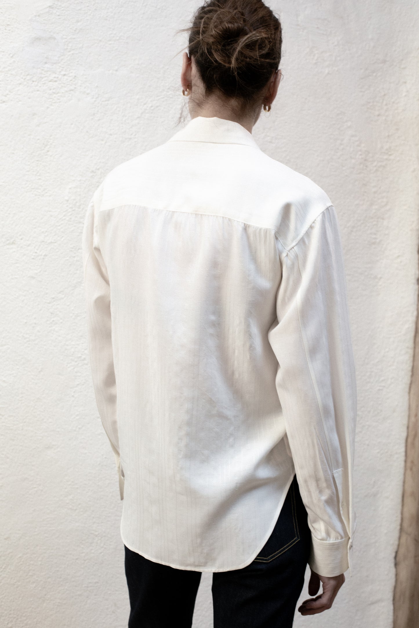Casual Shirt in Creme Plaid Tencel