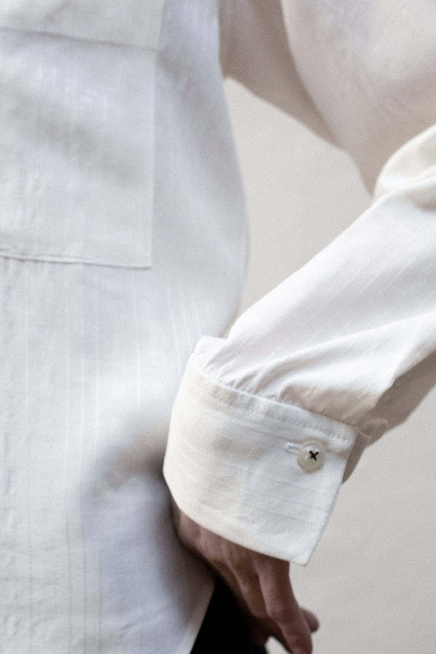 Casual Shirt in Creme Plaid Tencel