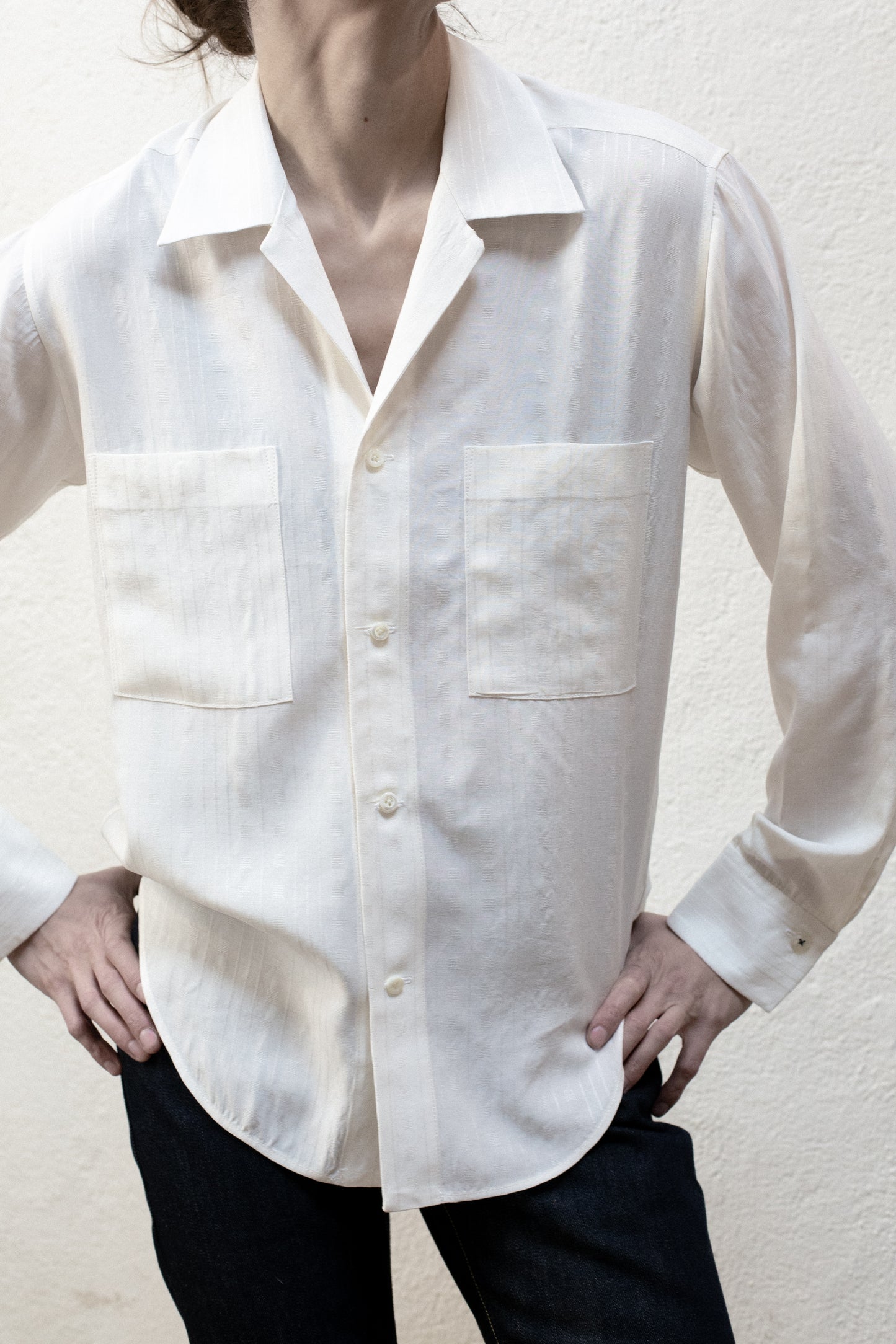 Casual Shirt in Creme Plaid Tencel