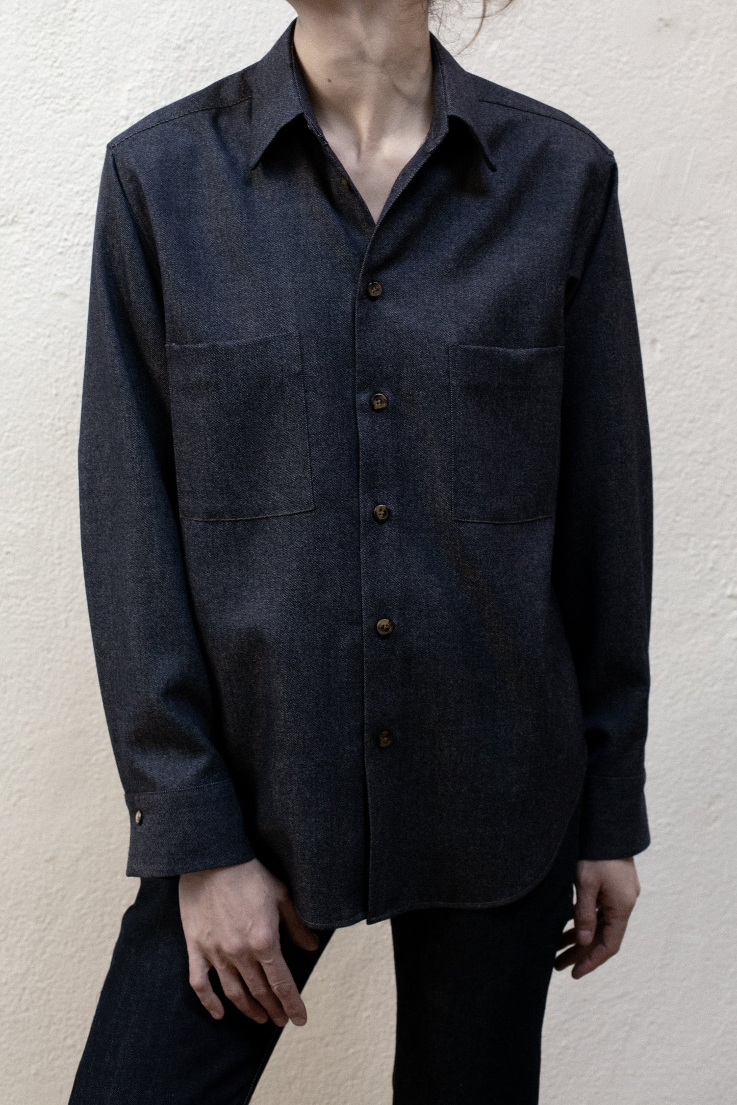 Dress Shirt in Indigo Pima Cotton