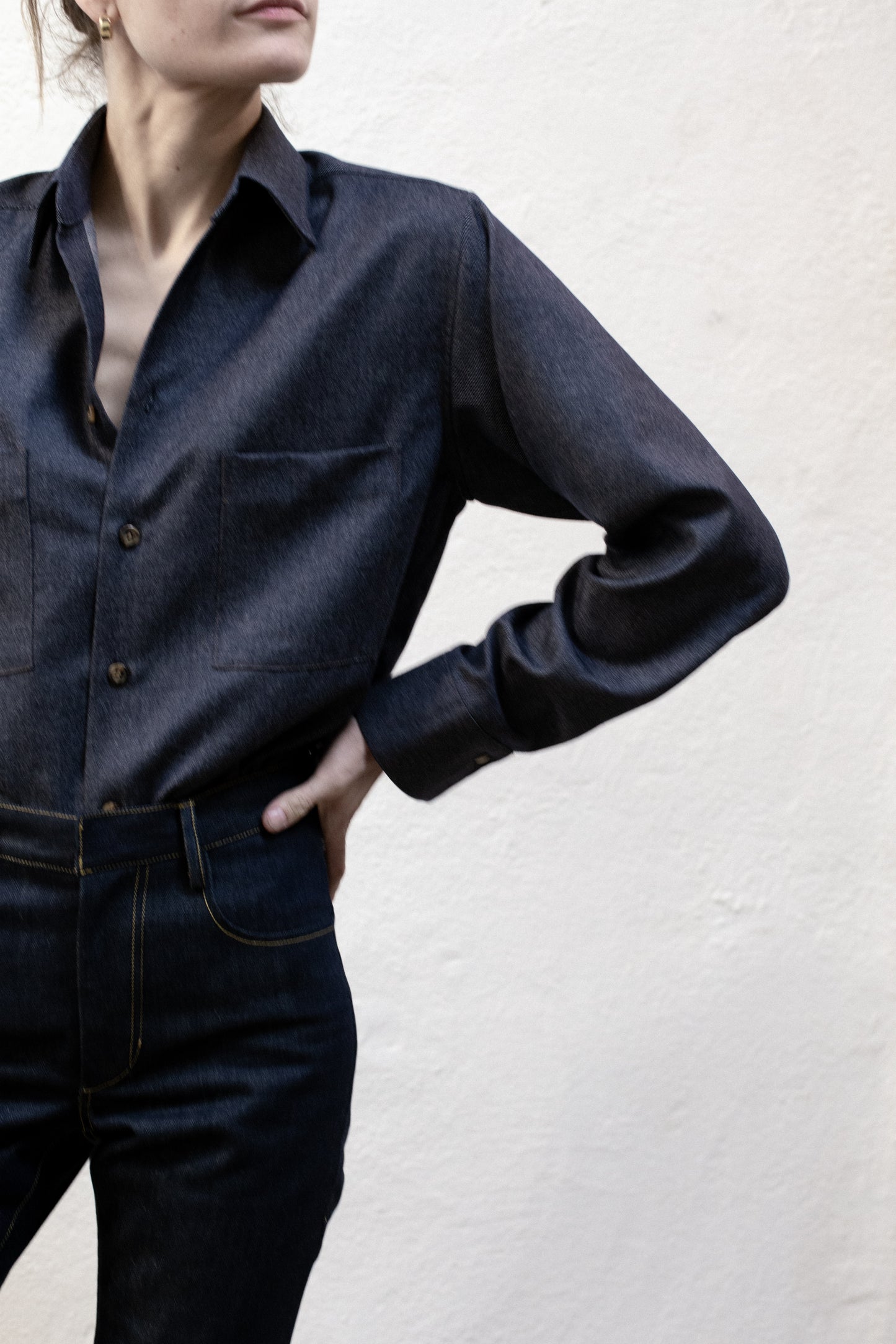Dress Shirt in Indigo Pima Cotton