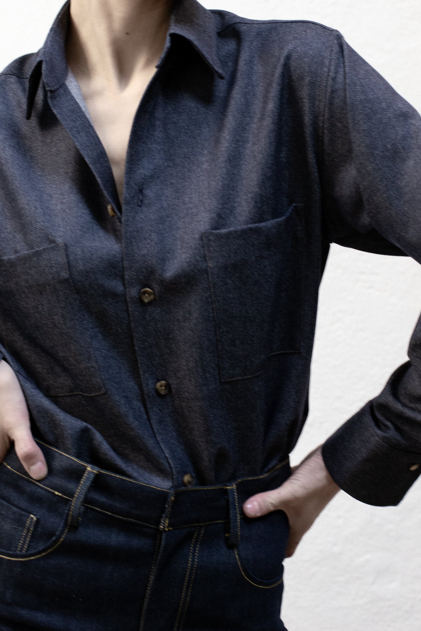 Dress Shirt in Indigo Pima Cotton