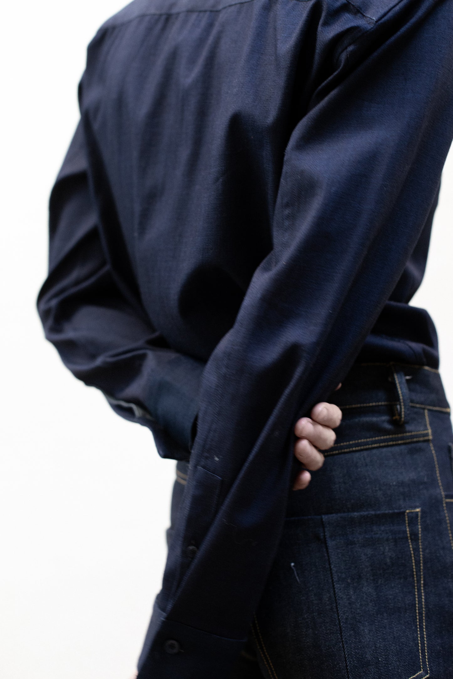 Dress Shirt in Indigo Dark Blue Denim