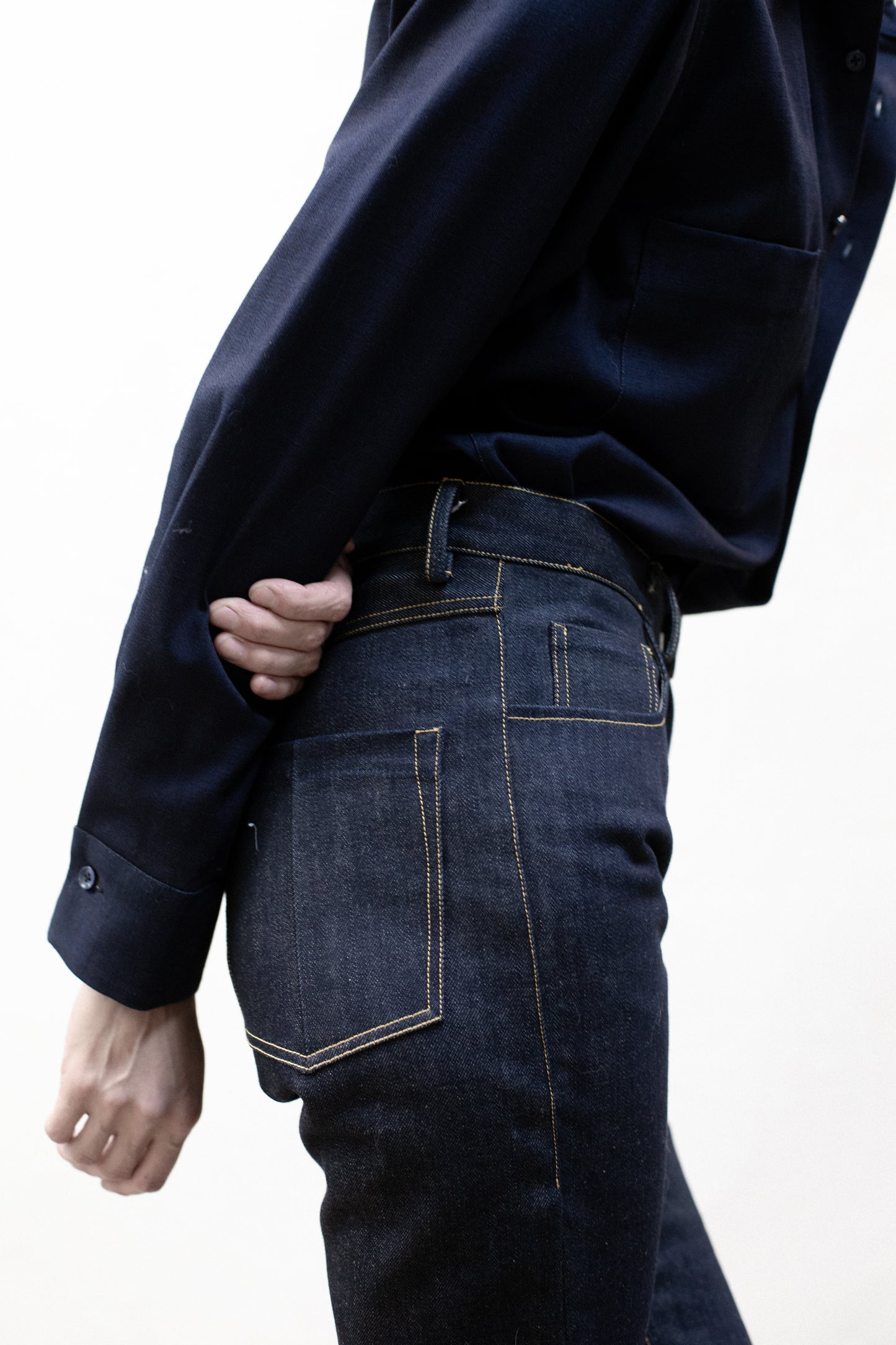 Dress Shirt in Indigo Dark Blue Denim