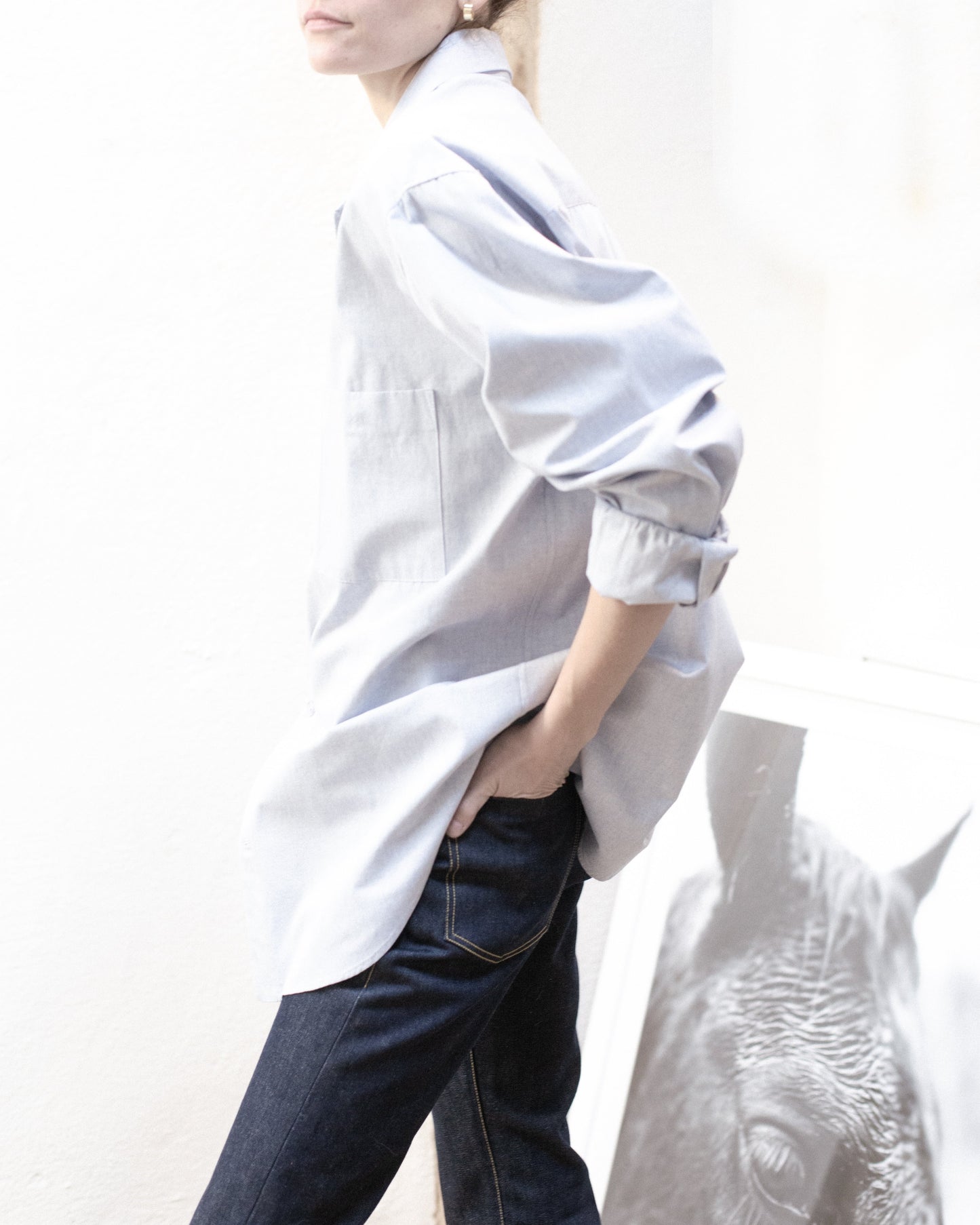 Casual Shirt in Light Blue Chambray