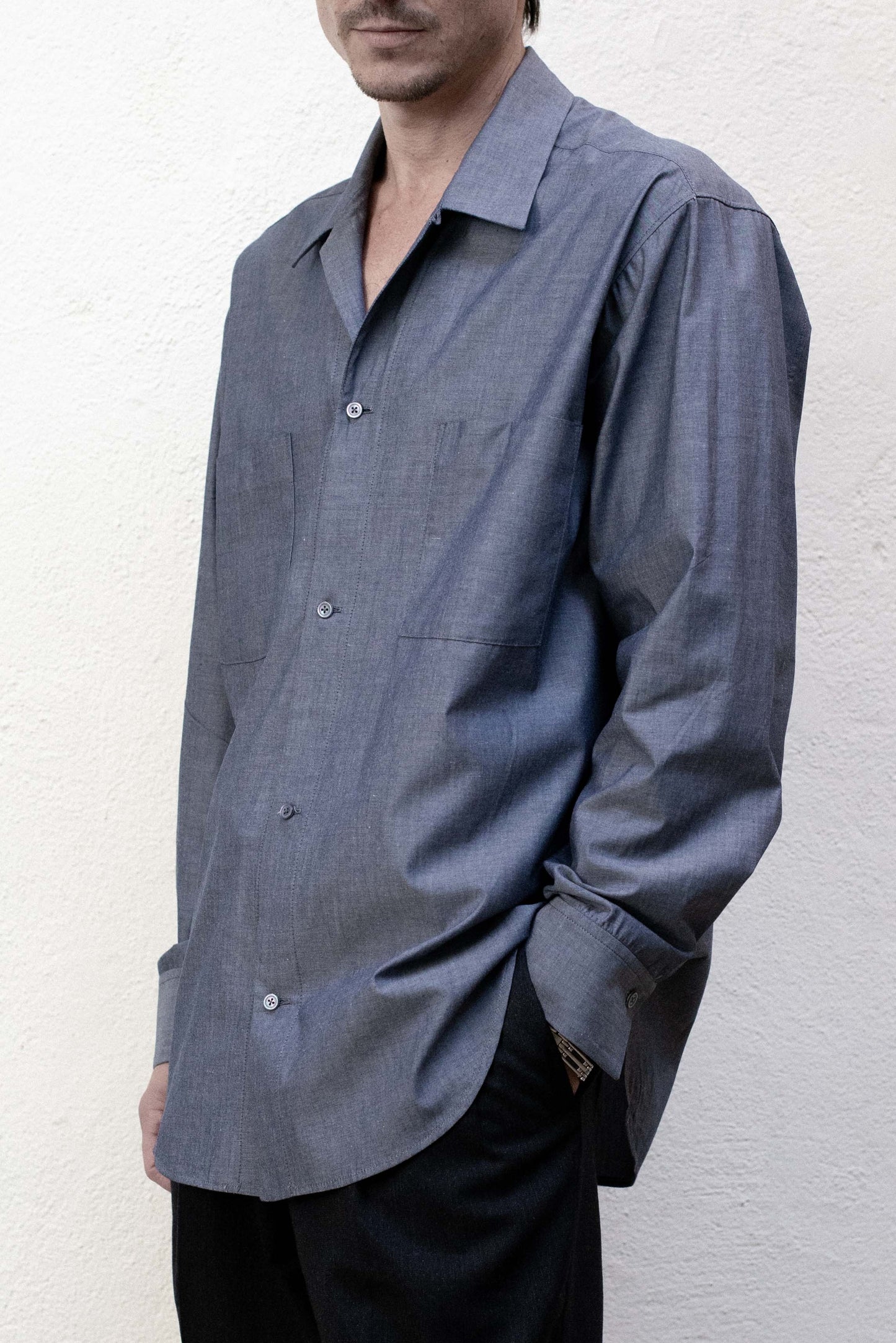 Casual Shirt in Grey Cotton