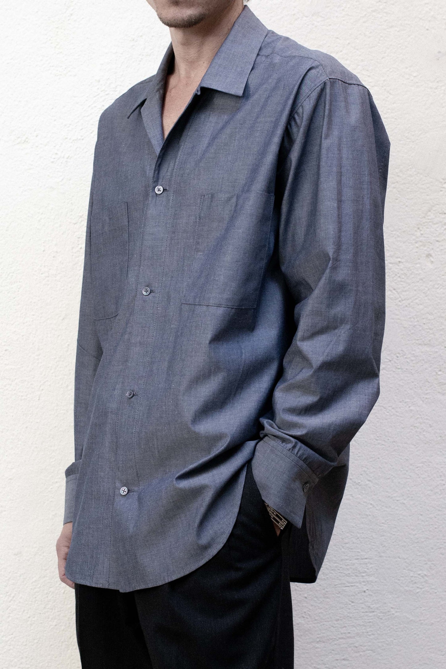 Casual Shirt in Grey Cotton