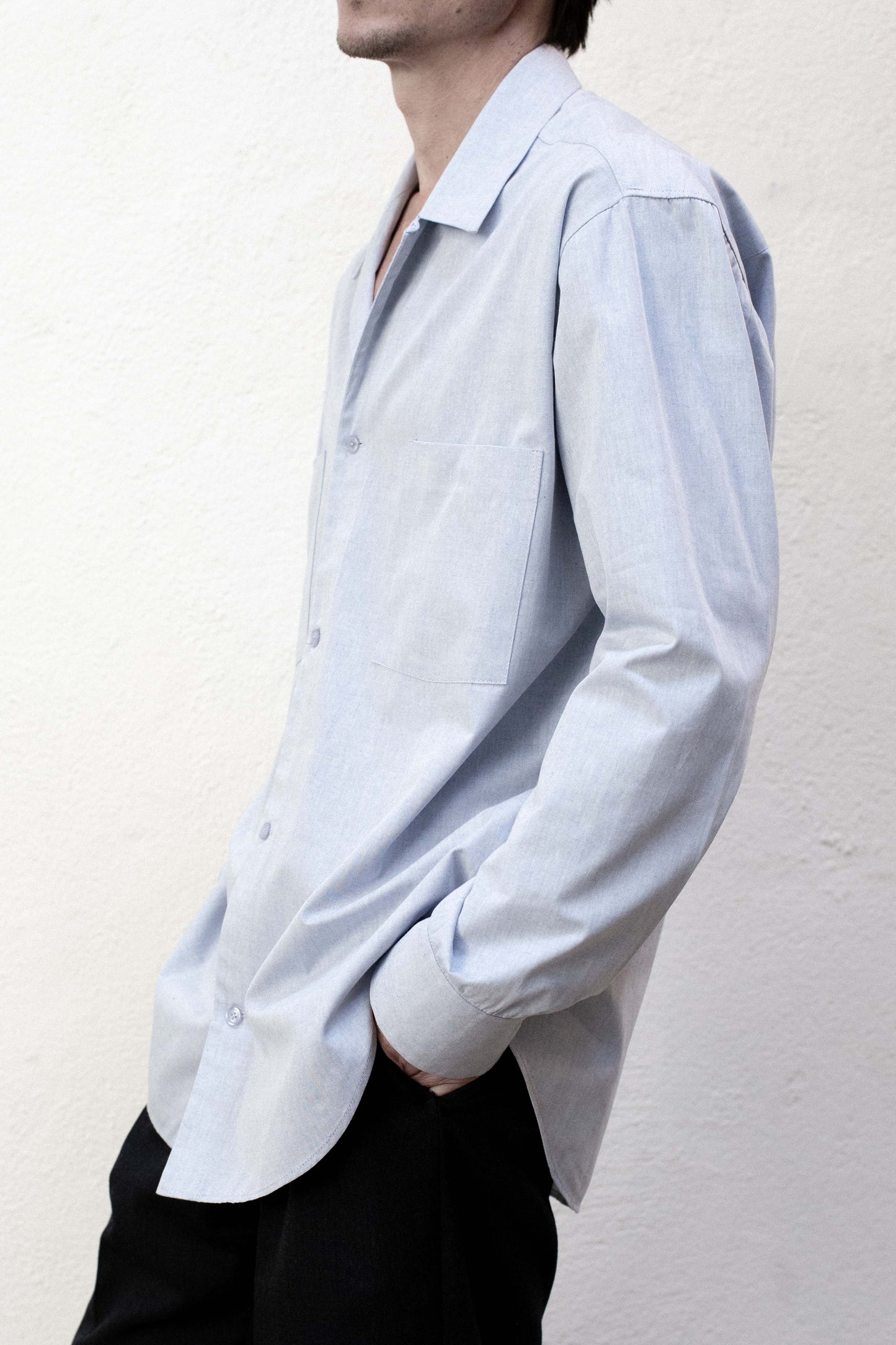 Casual Shirt in Light Blue Chambray