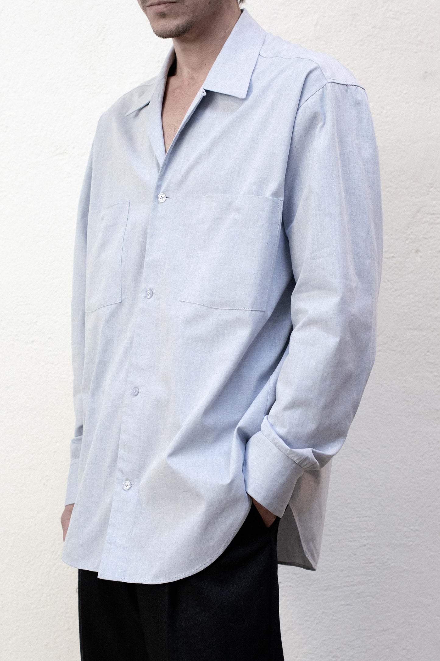 Casual Shirt in Light Blue Chambray