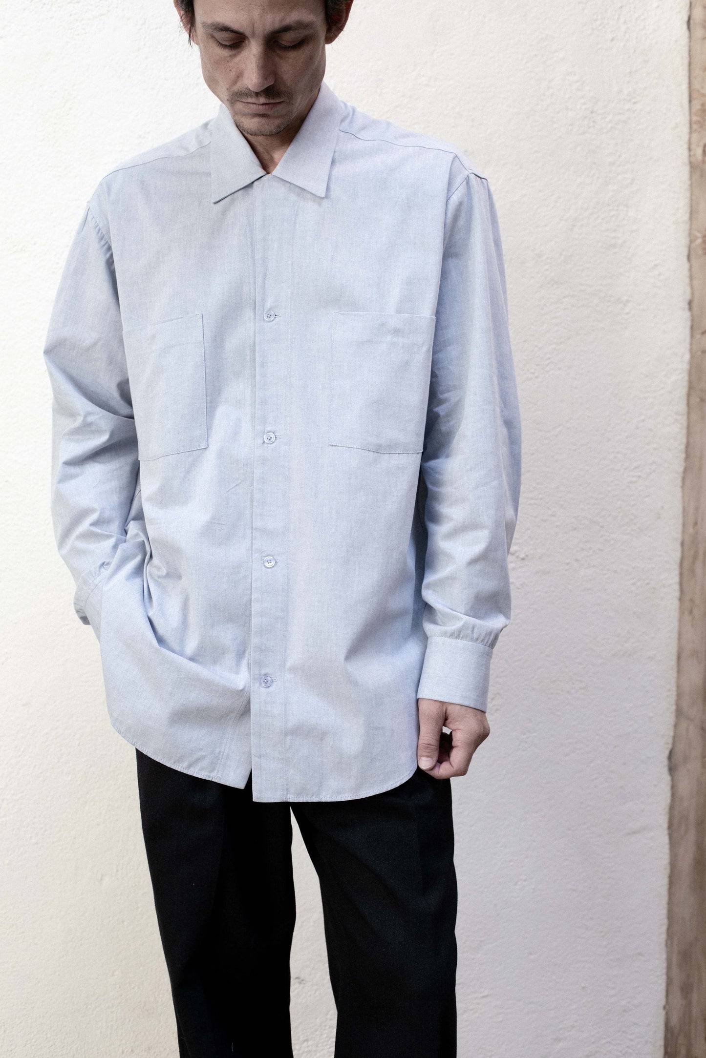 Casual Shirt in Light Blue Chambray