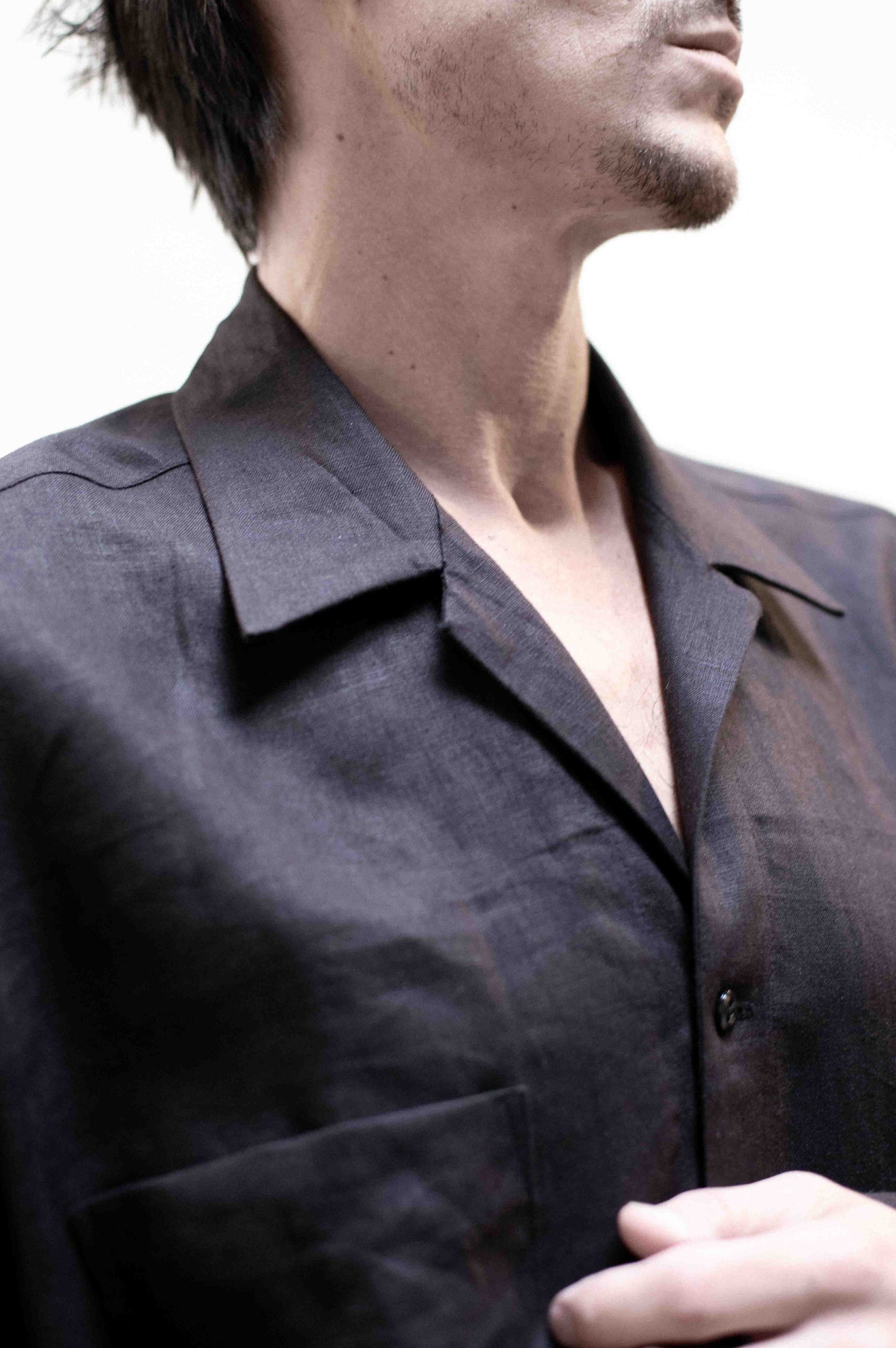 Casual Shirt in Black Linen
