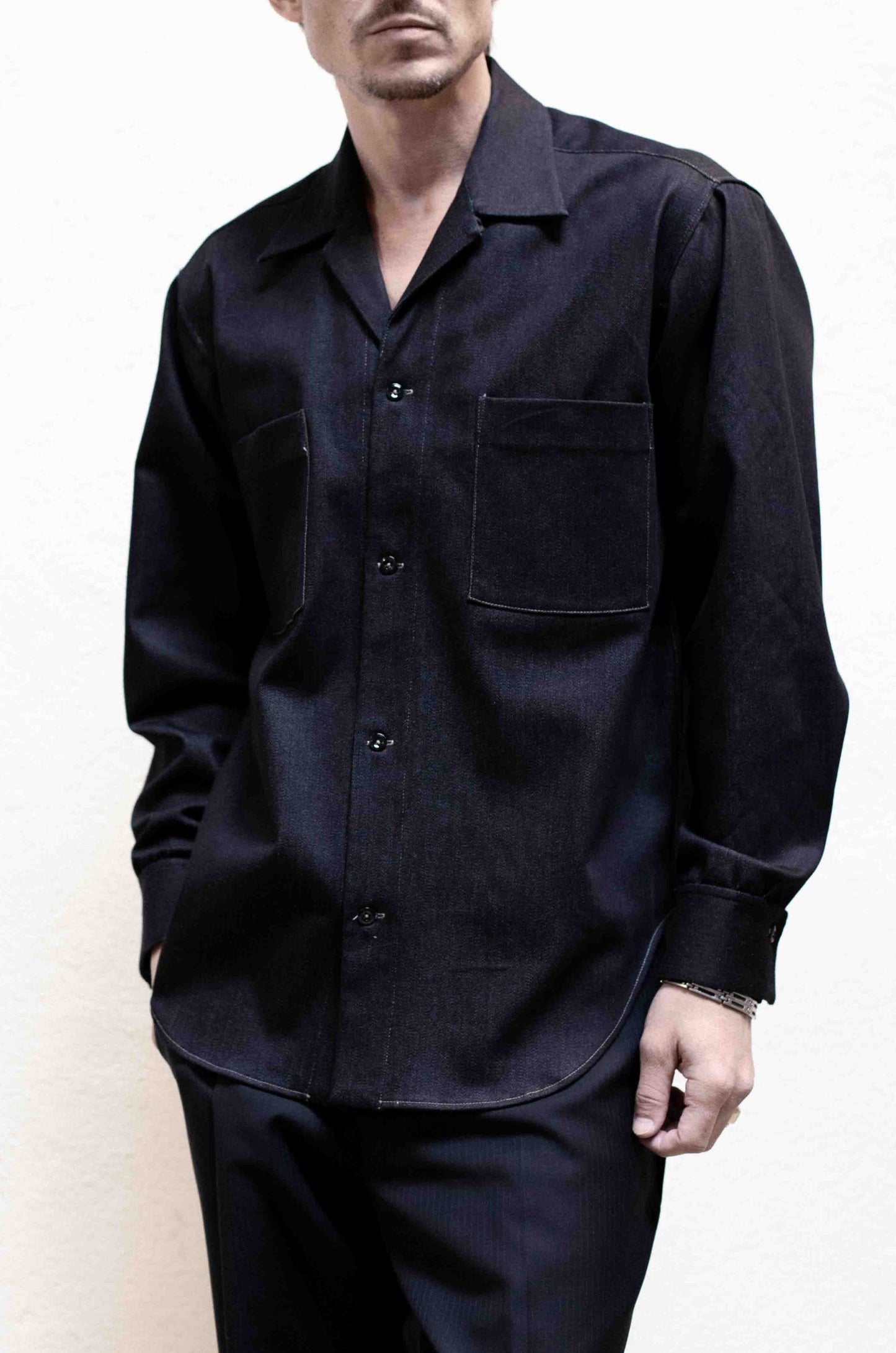 Casual Shirt in Dark Blue Denim
