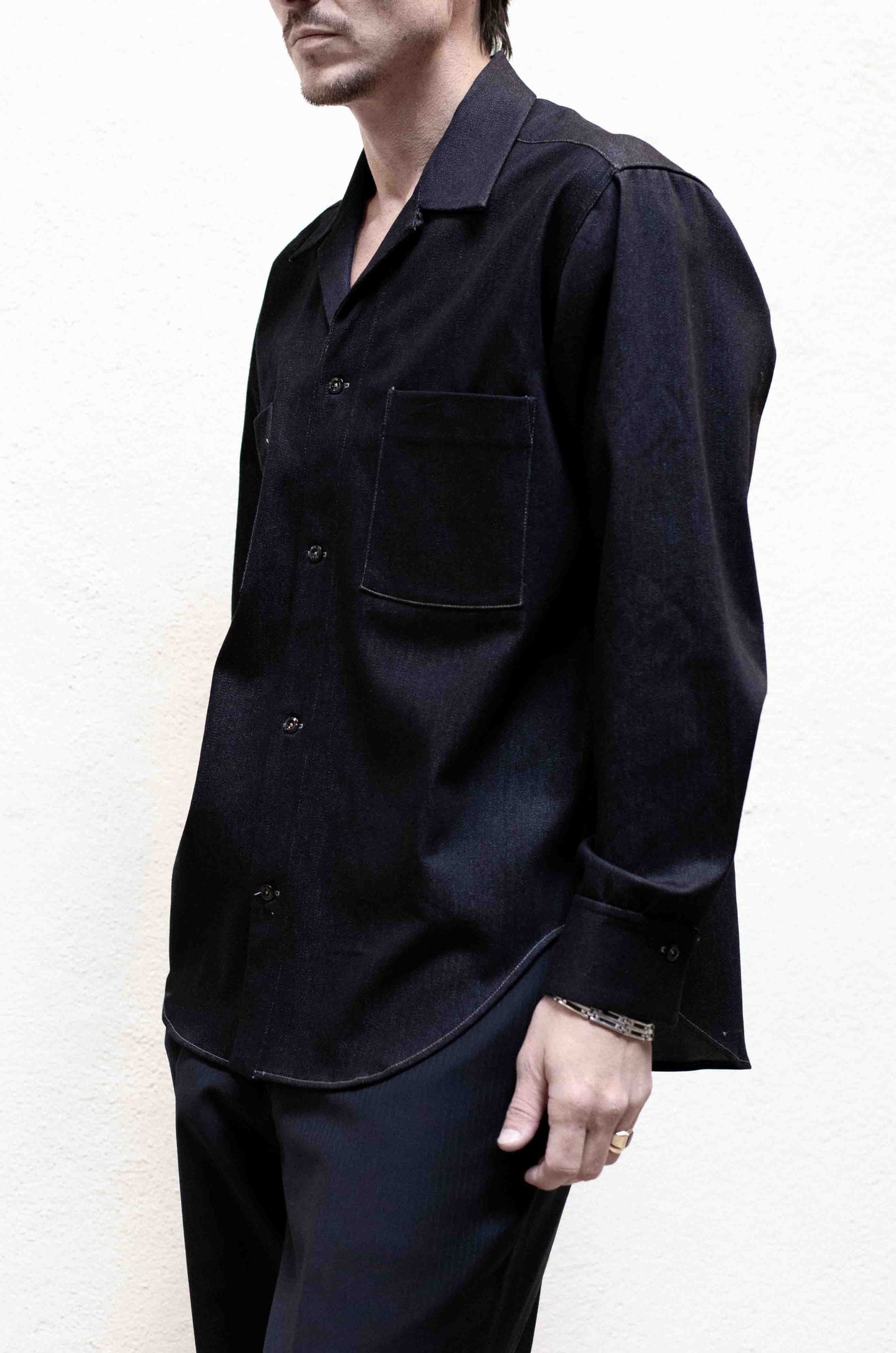 Casual Shirt in Dark Blue Denim